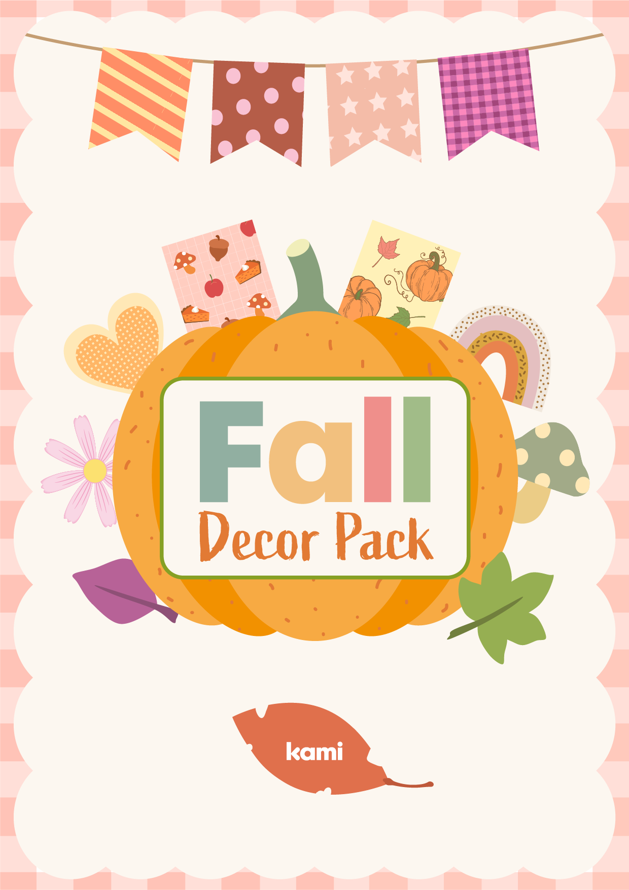 A decor set for fall with a pack.