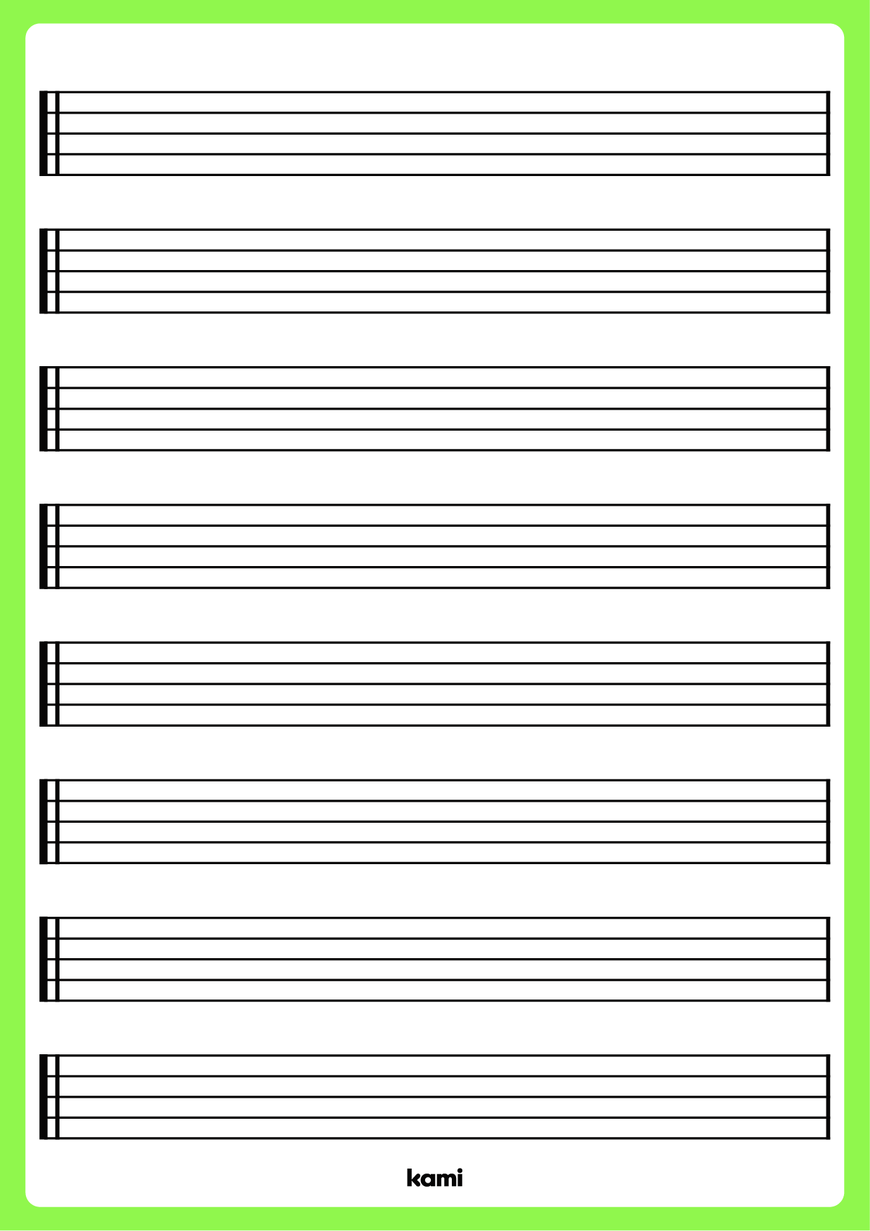 A music notes template for all grades with a interactive design.