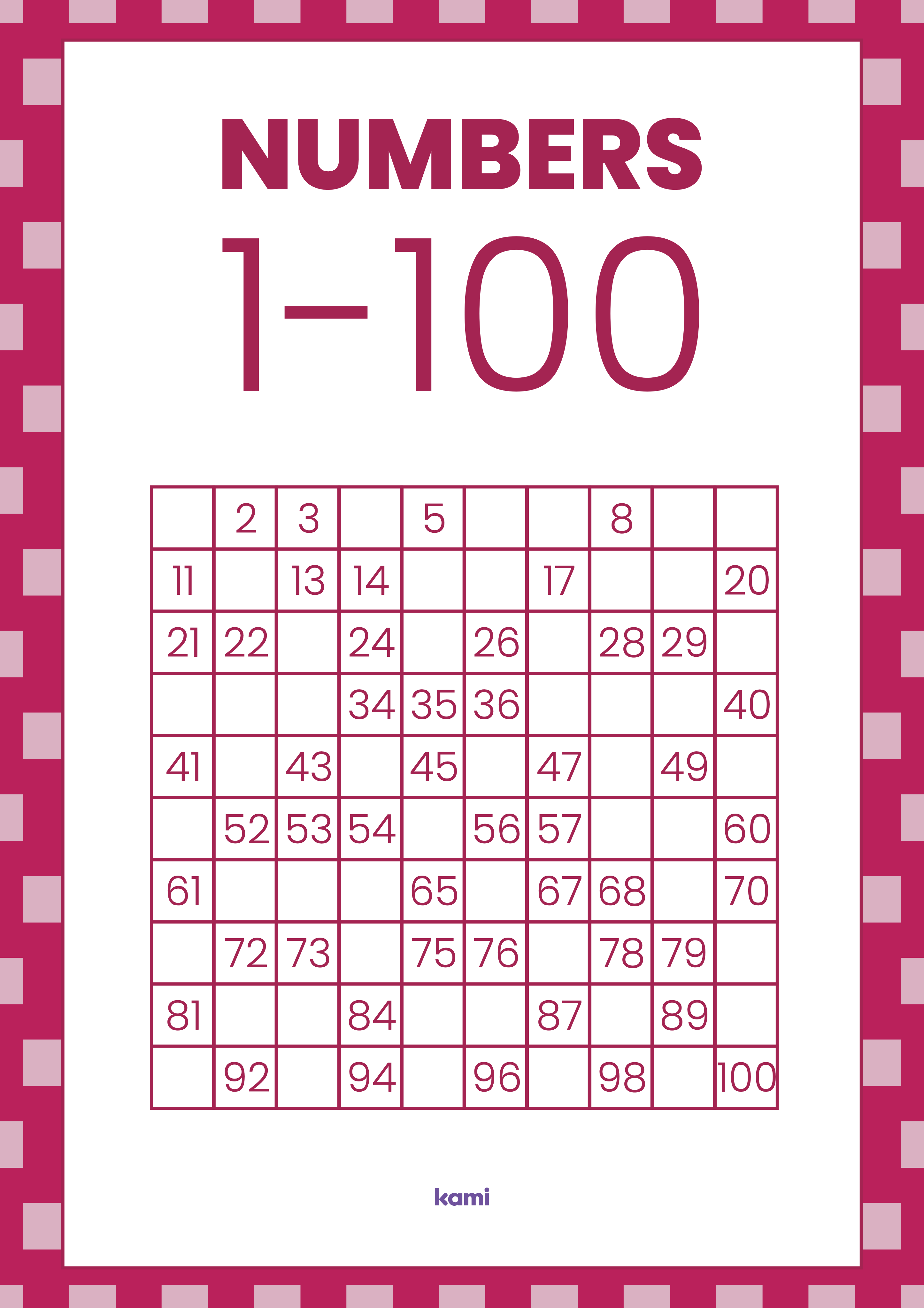 Number Chart Fill In The Blanks 1 100 Red For Teachers Perfect For 