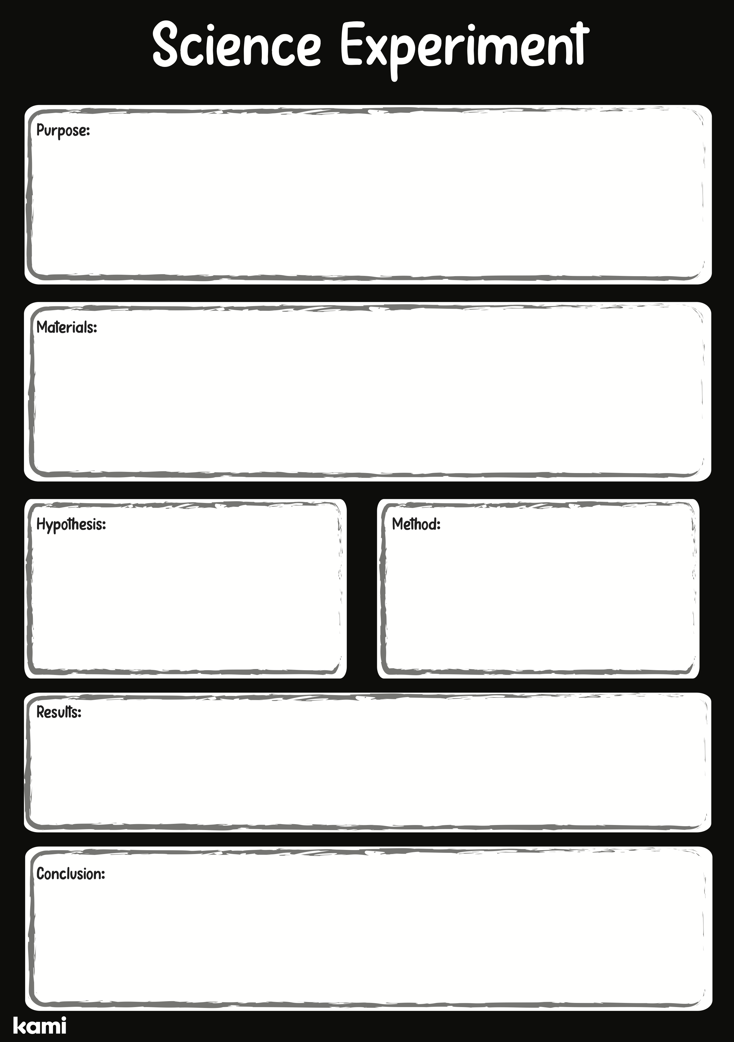 Science Experiment Sheet Black & White for Teachers Perfect for