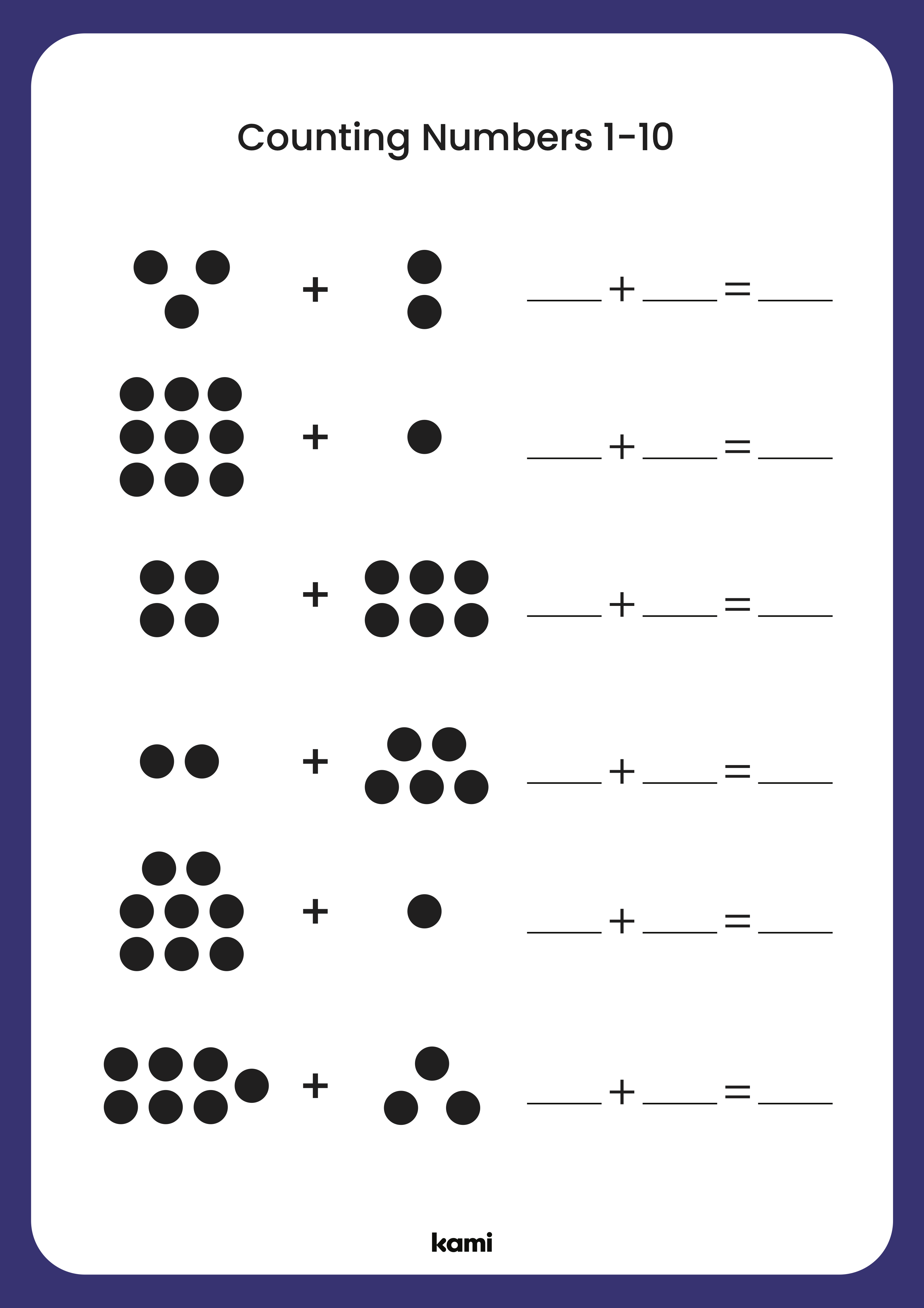 counting numbers worksheets