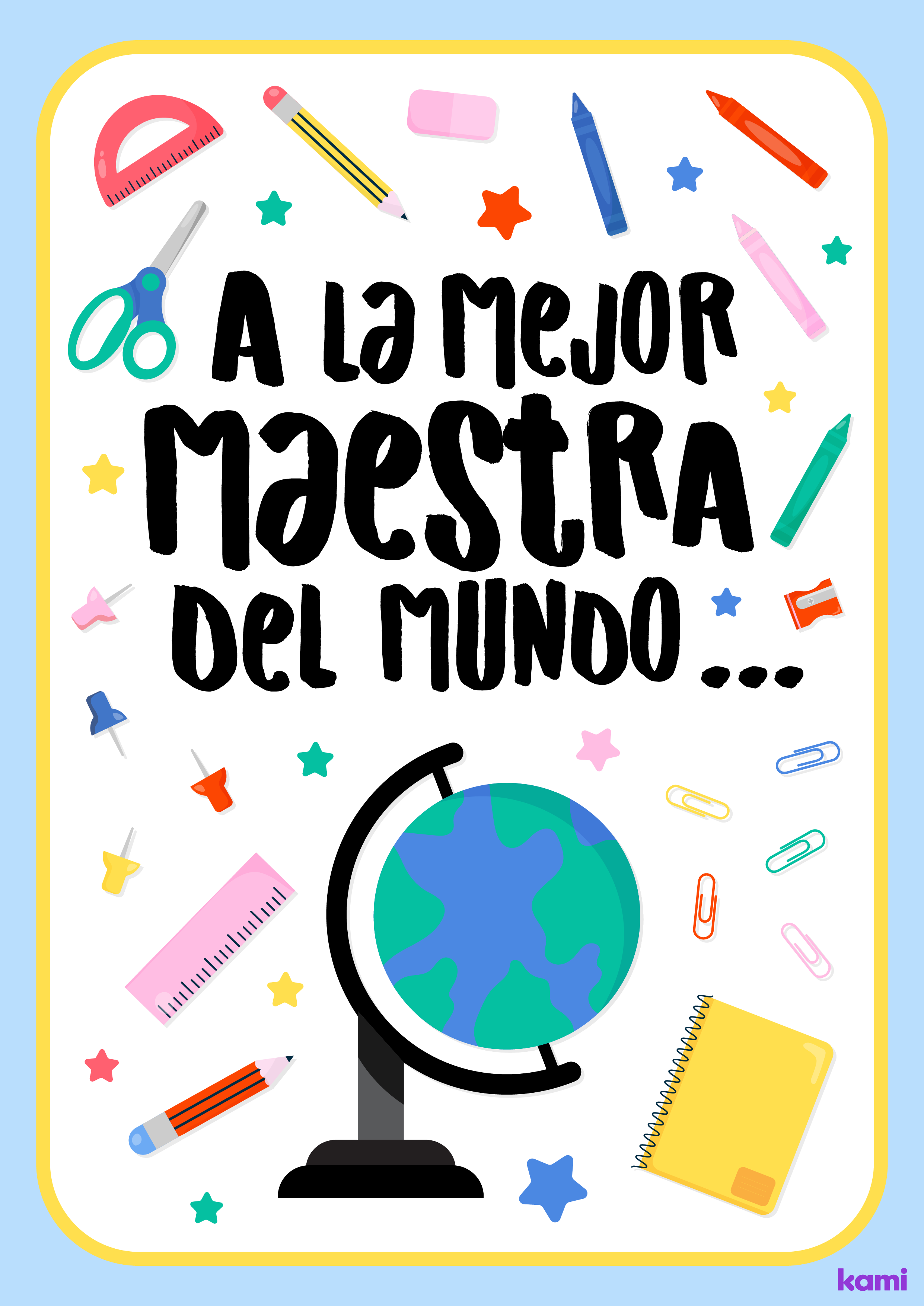 A Greeting Card for Teachers with a Spanish Translation