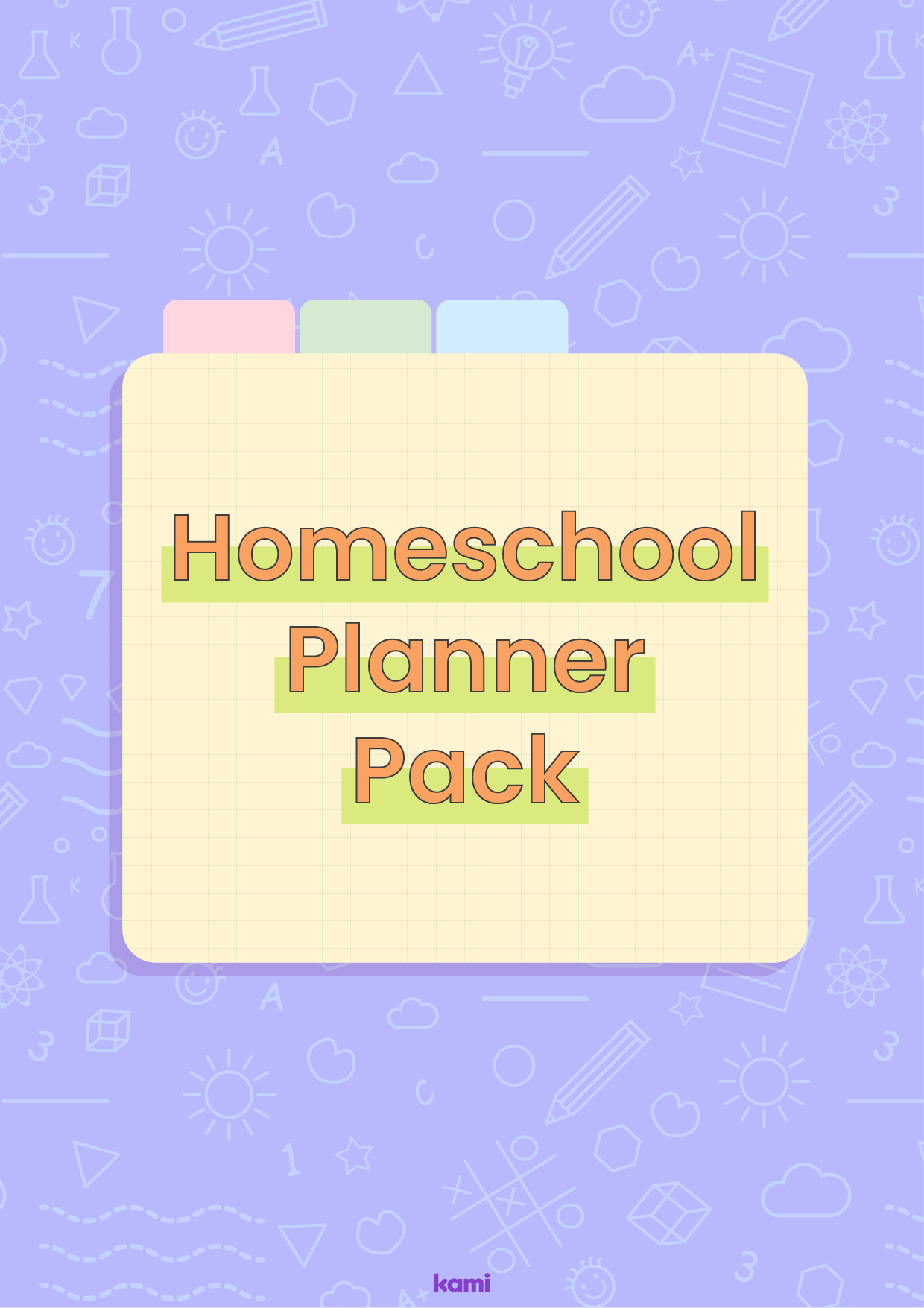 A homeschool planner pack for homeschooling with a doodles design
