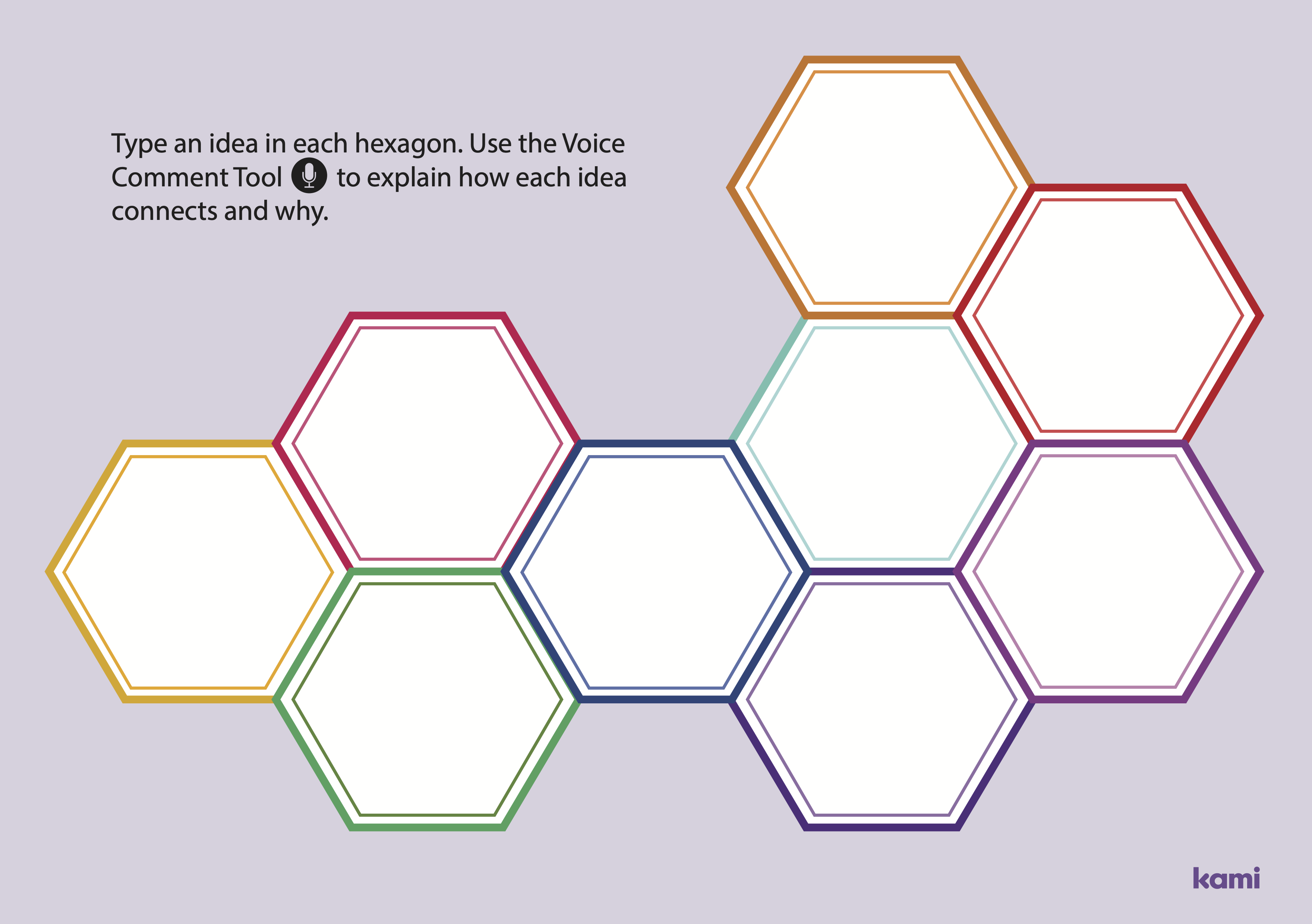 Hexagonal Thinking Template Purple for Teachers Perfect for grades