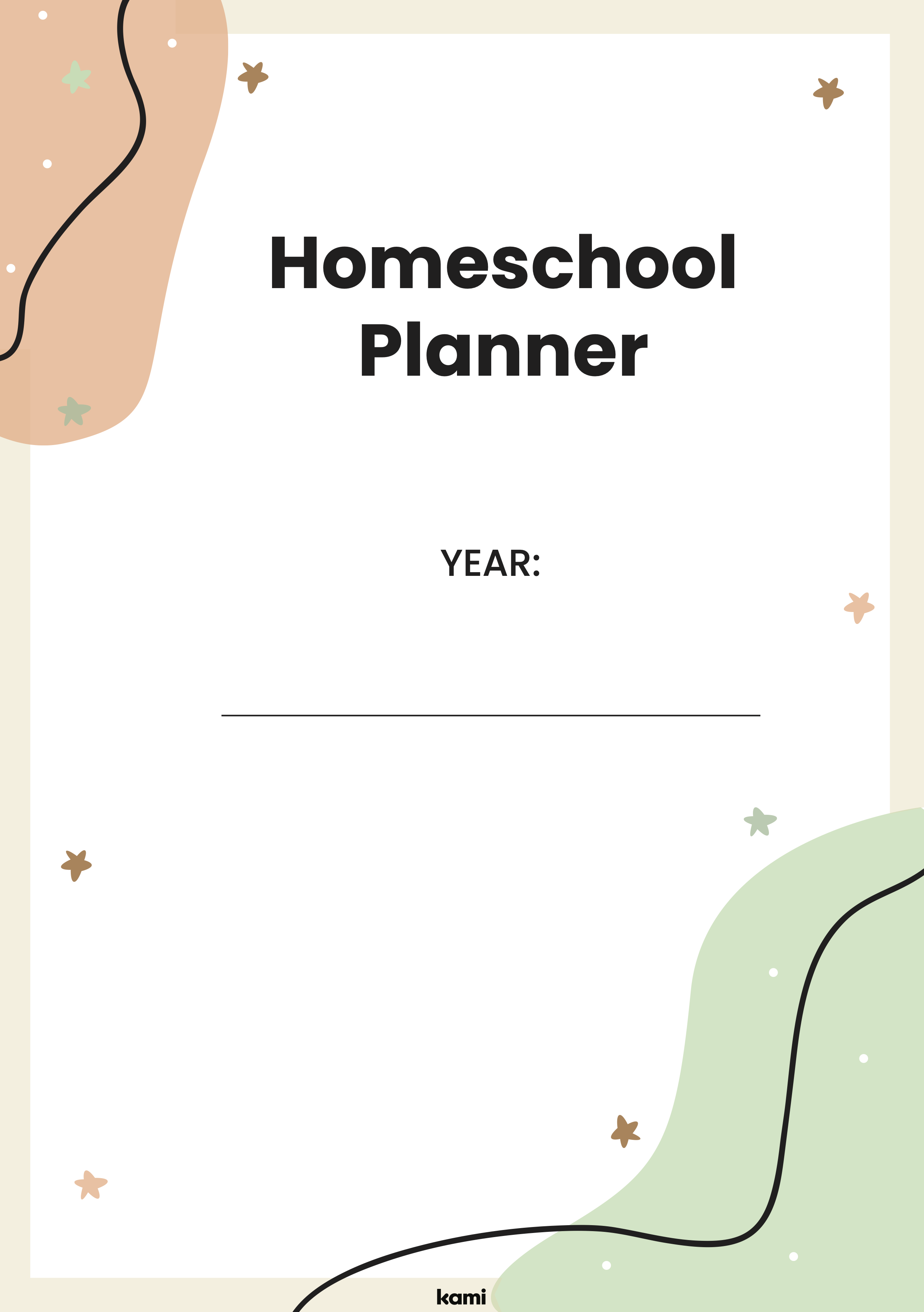 A homeschool planner pack for homeschooling with a fall colors theme