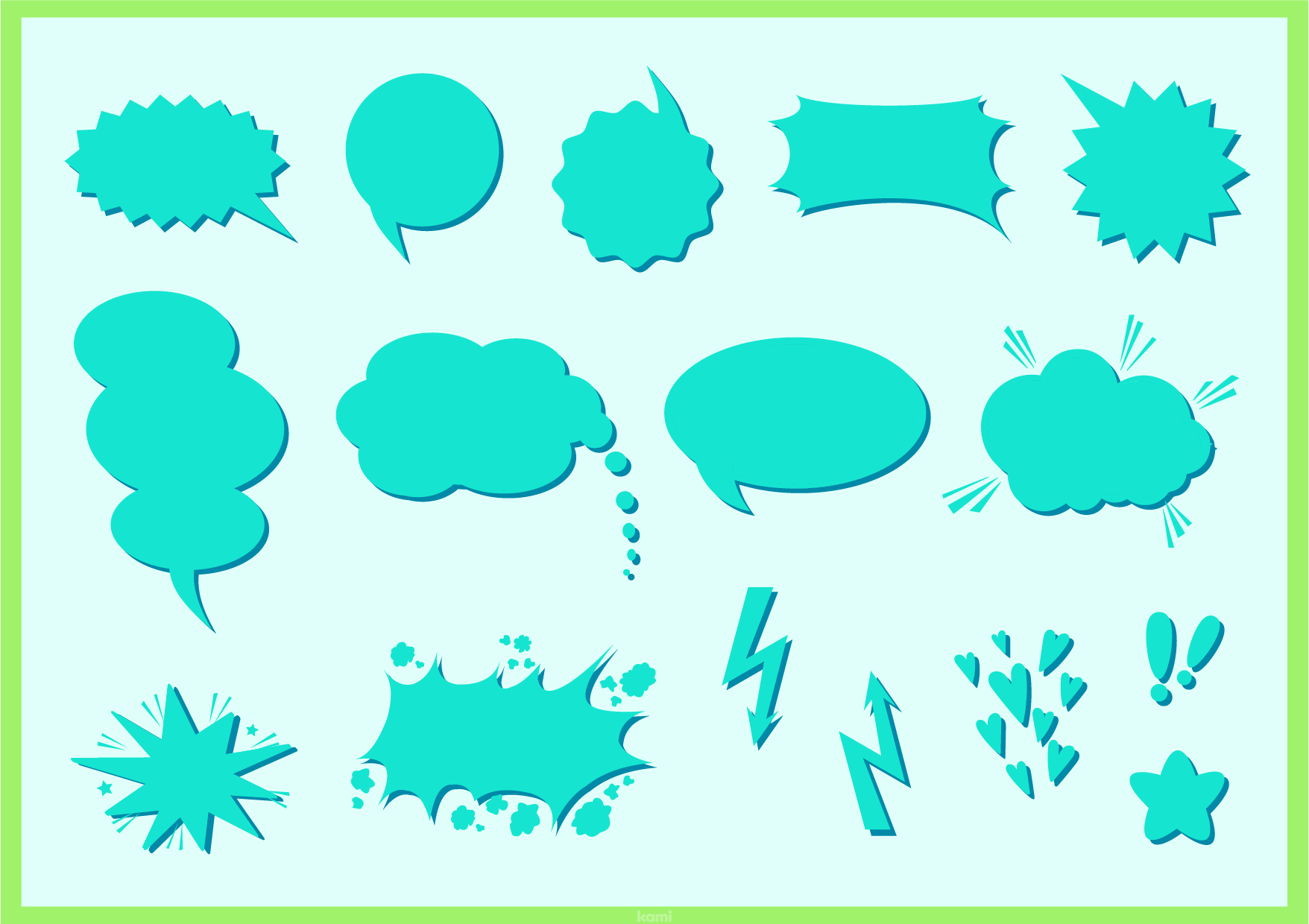 A comic strip template for all grades with a fun green design.