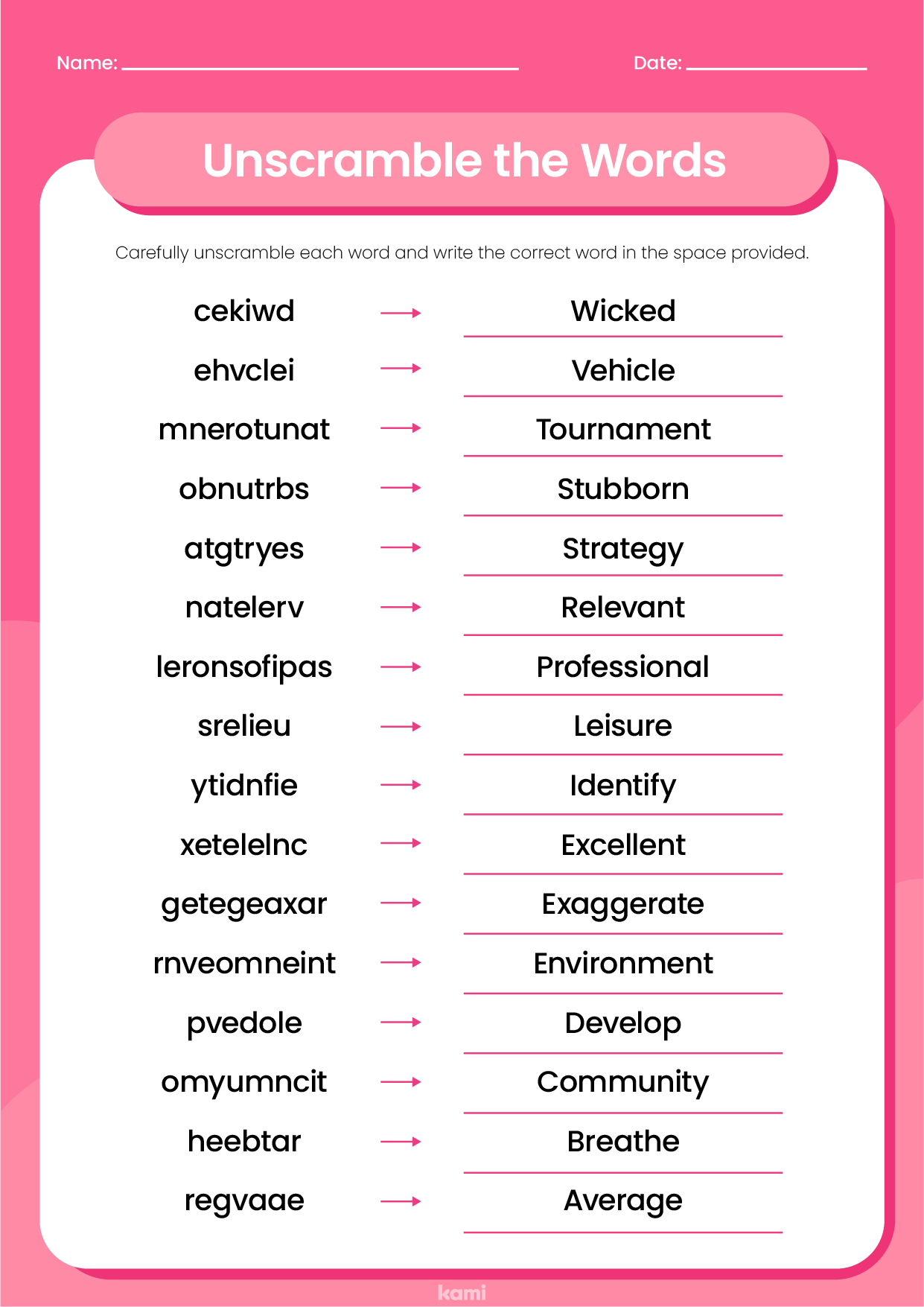 unscramble-the-words-worksheet-answer-key-for-teachers-perfect-for