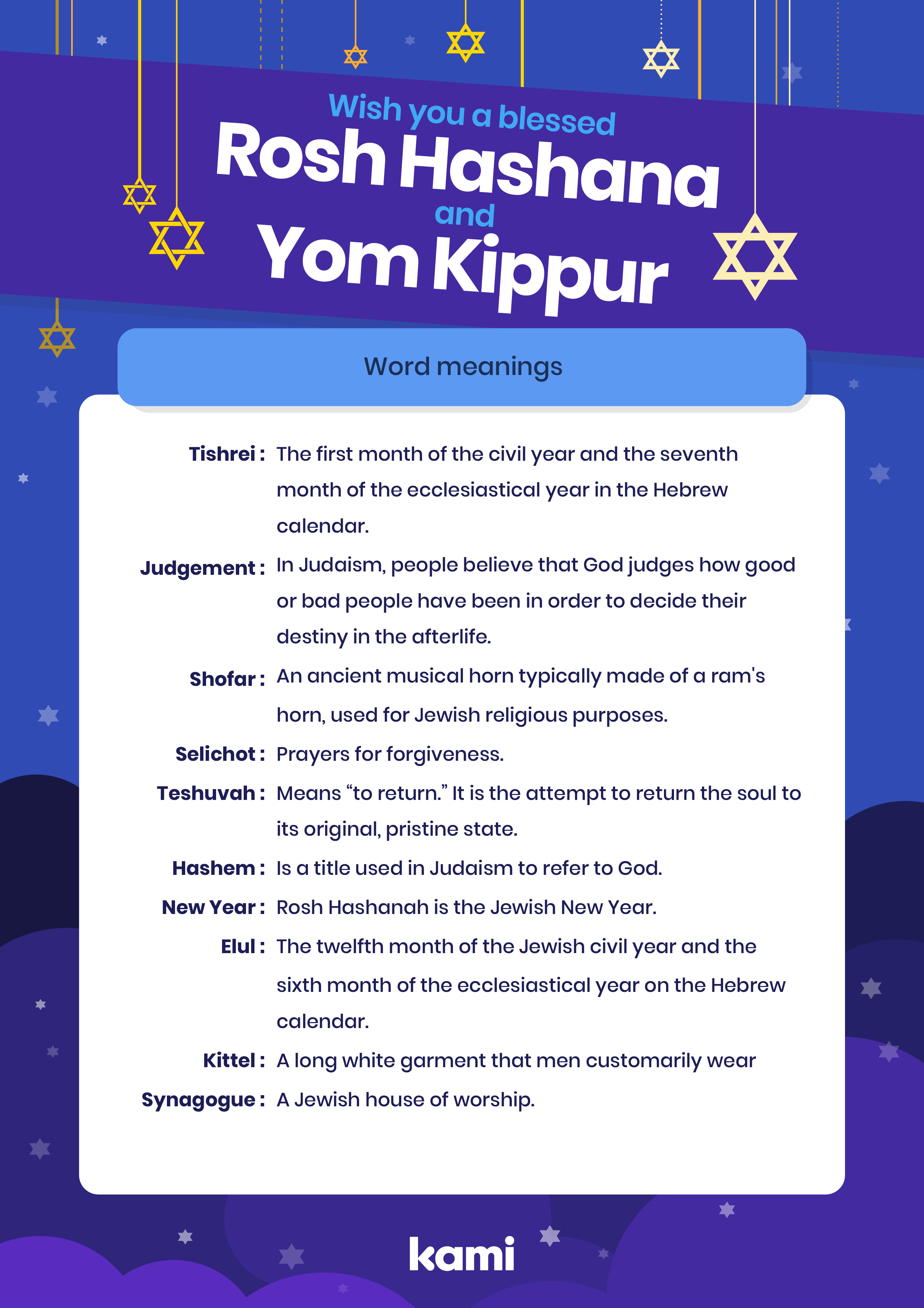 Rosh Hashana & Yom Kippur Wordsearch for Teachers Perfect for grades