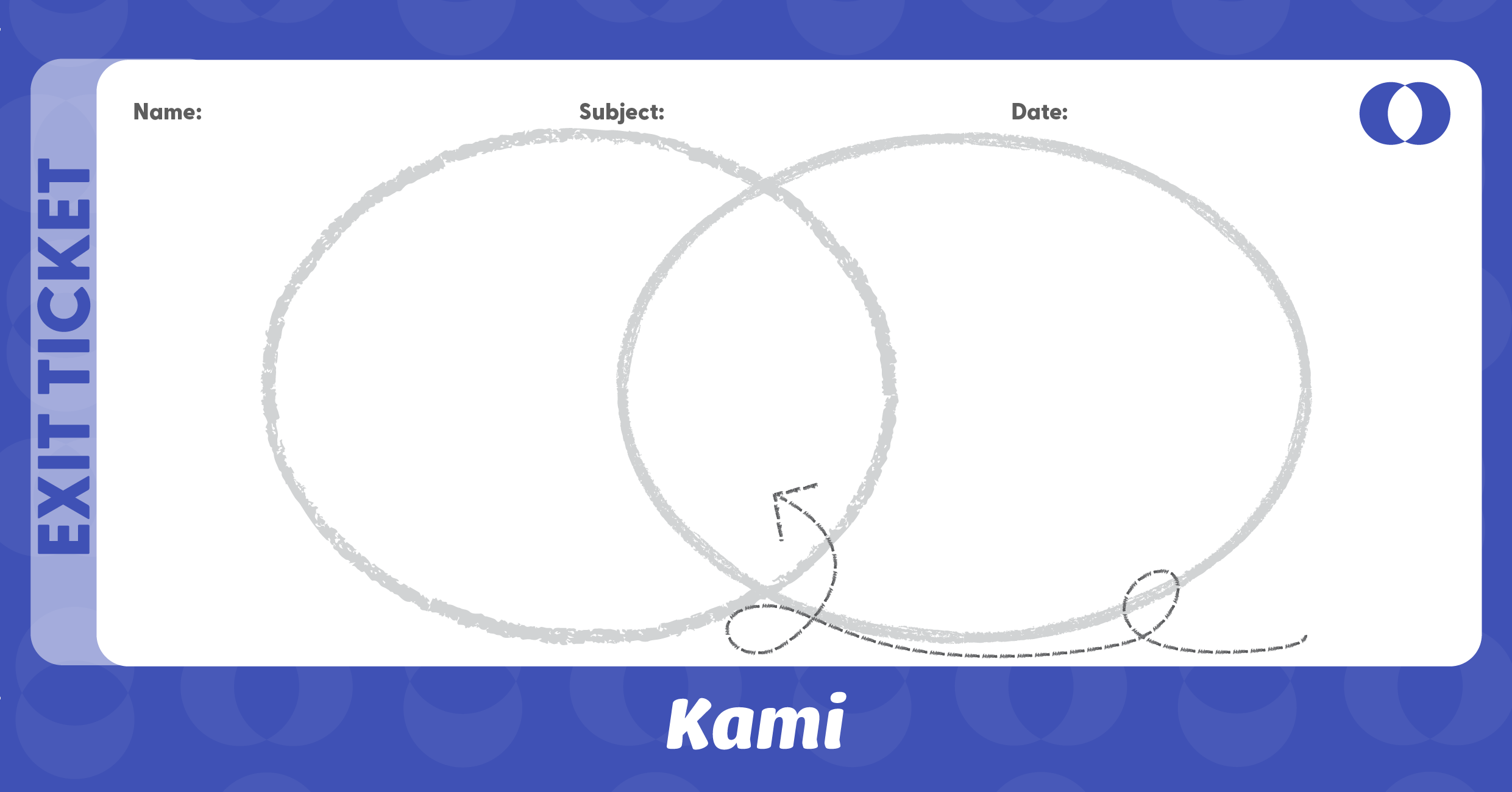 Exit Ticket Single Blank Venn Diagram for Teachers Perfect for