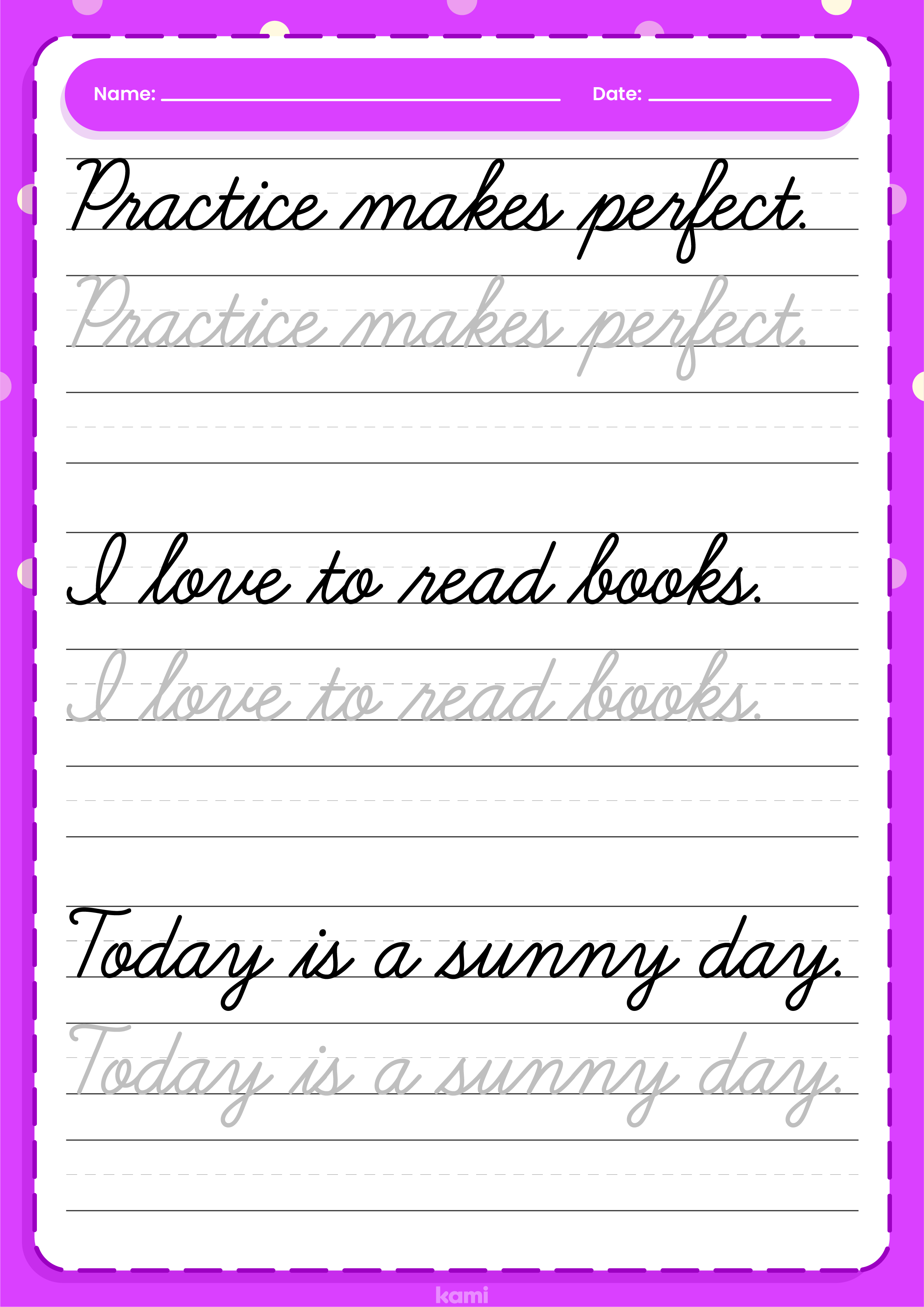 Handwriting Sentences Page In Cursive Handwriting Practice | The Best ...