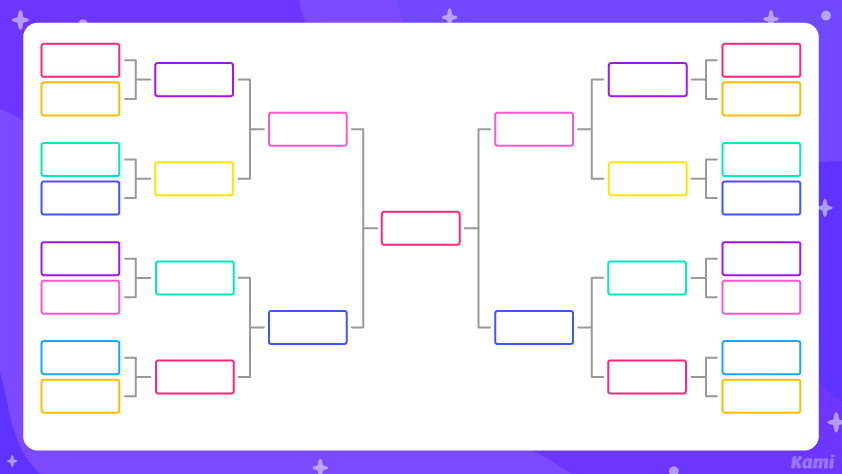 Tournament Brackets Medium Colorful March Madness for Teachers