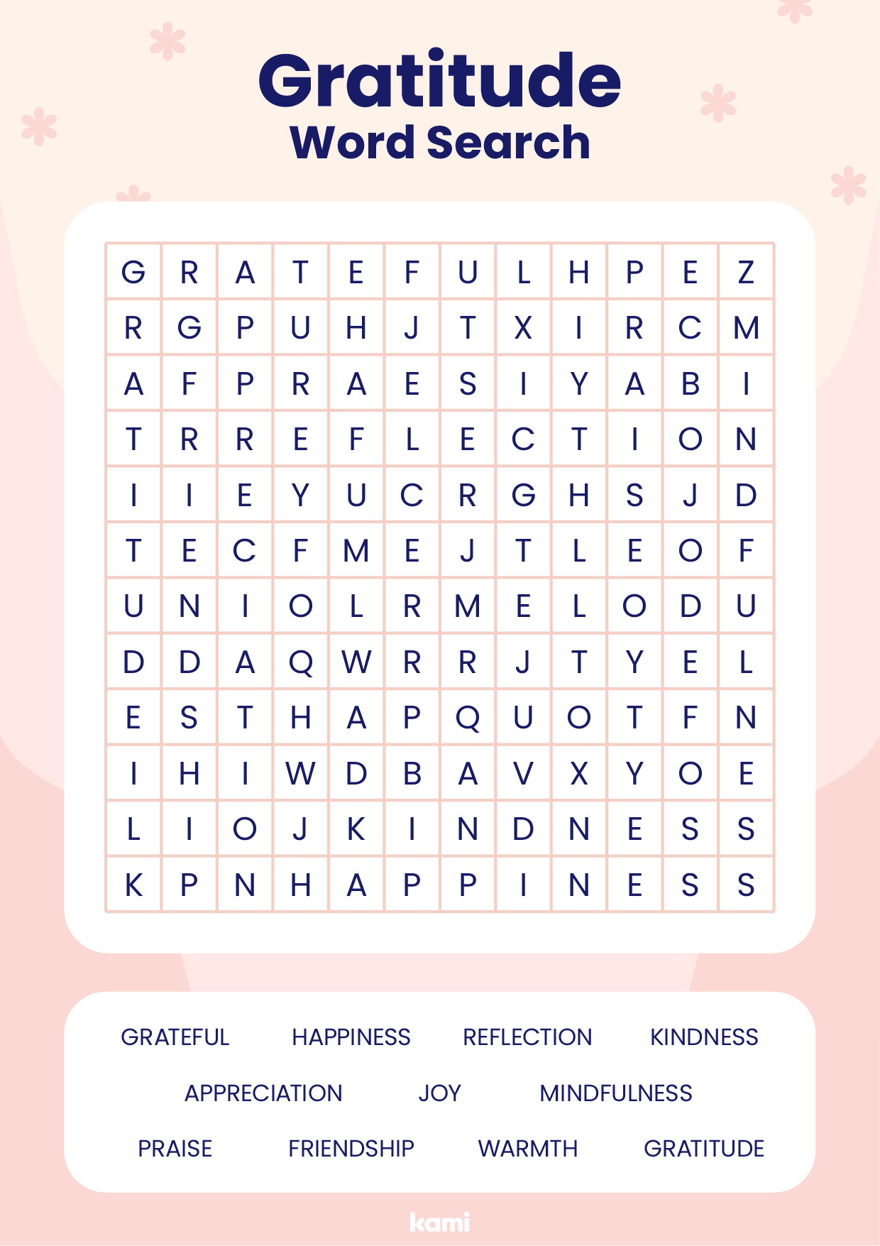 Gratitude Word Search for Teachers | Perfect for grades 4th, 5th, 6th ...