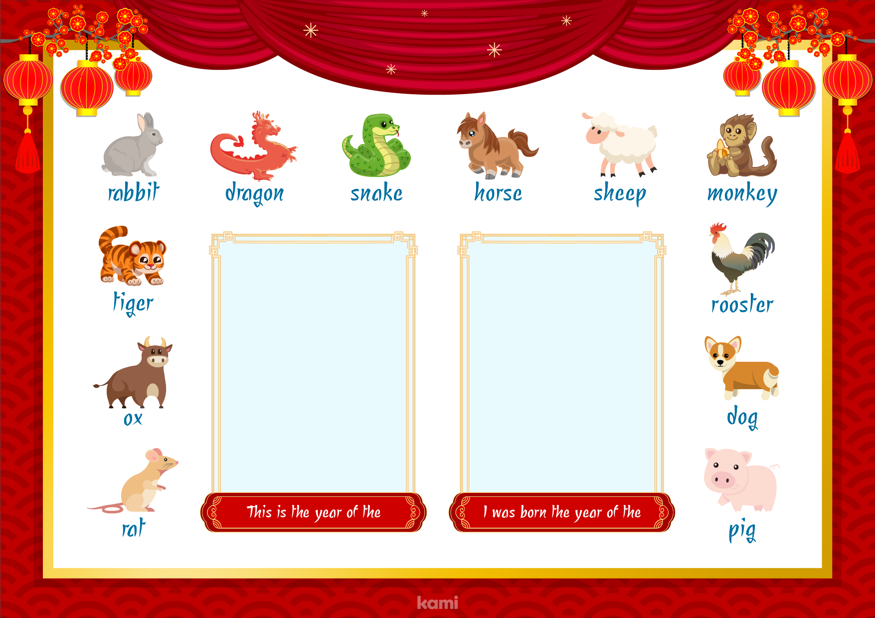 Chinese Zodiac Signs Drag & Drop for Teachers Perfect for grades 10th