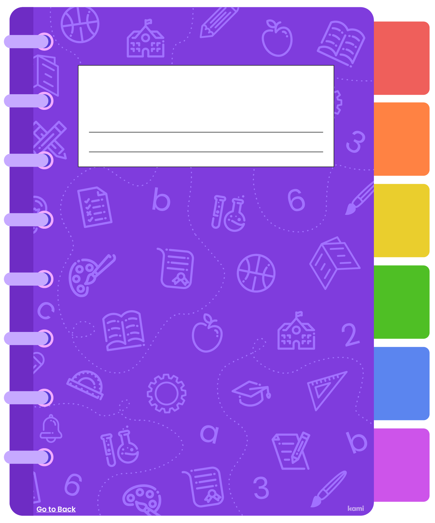 A digital notebook for students with a linked tabs design.