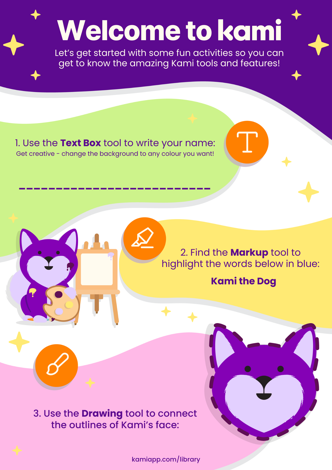 Welcome to Kami activities with Text Box, Markup, and Drawing tools.