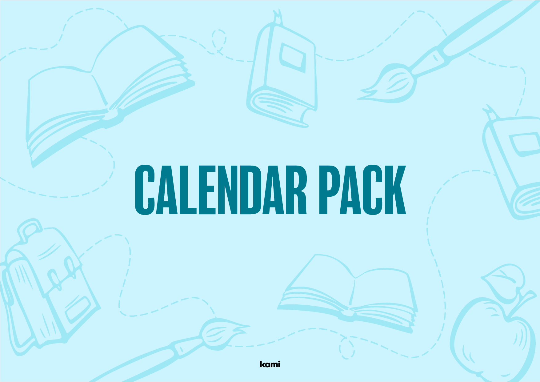 A calendar pack for back to school planning with a school theme.