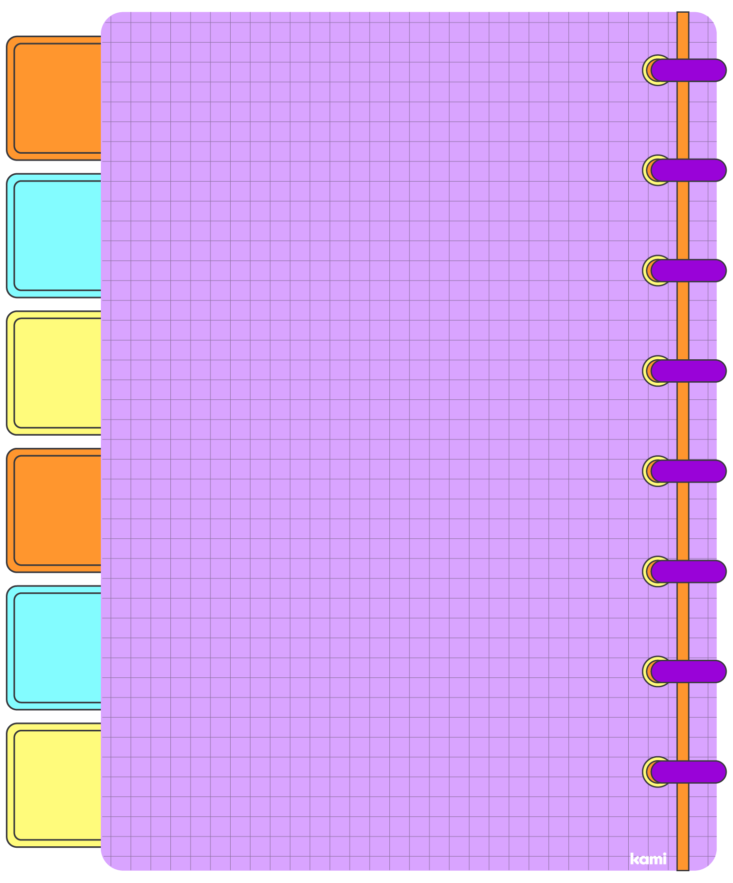 A digital notebook for students with a shapes blank design.