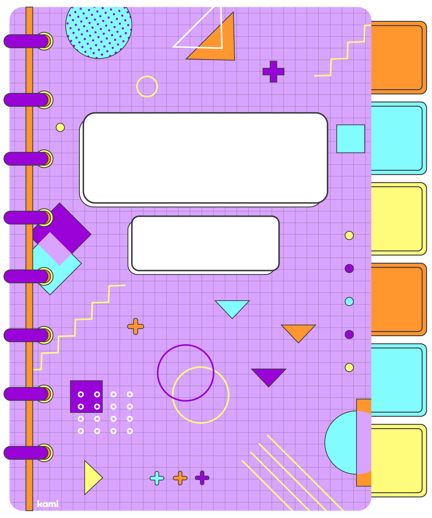 A digital notebook for students with a shapes blank design.