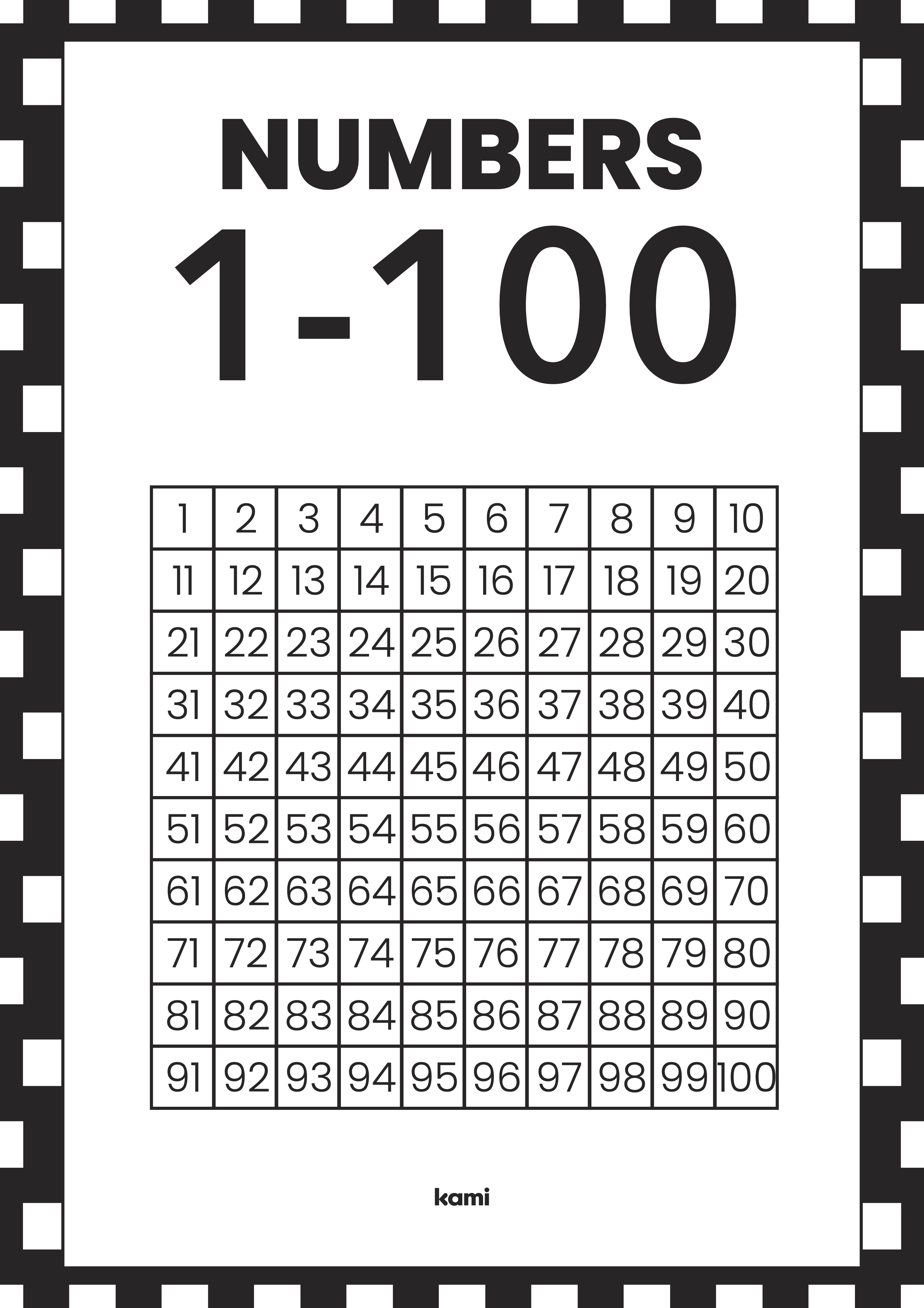 Printable Number Chart 1100 Number Chart, Printable