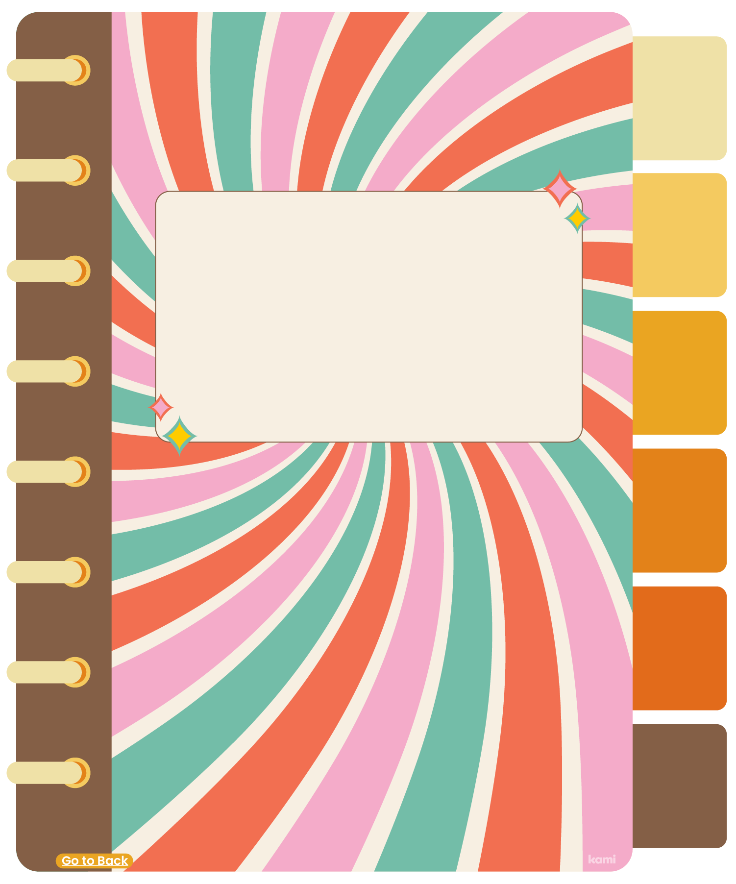 A digital notebook for students with a warm dotted design.