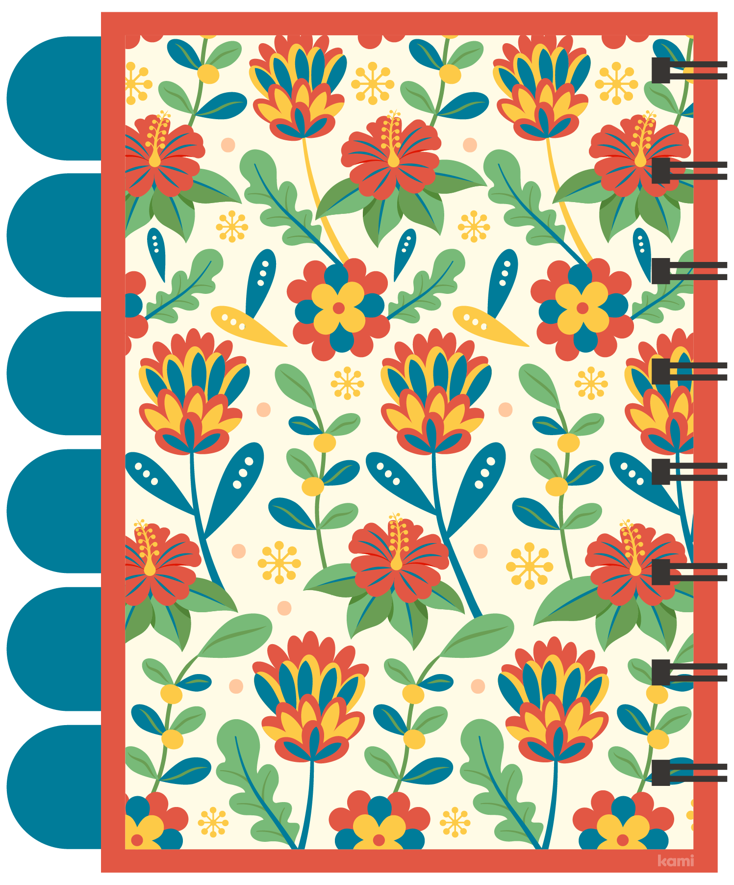 A digital notebook for students with a pattern lined design.