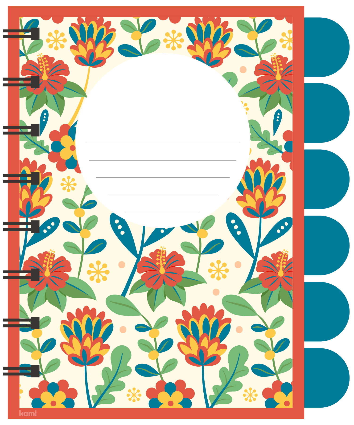 A digital notebook for students with a pattern lined design.