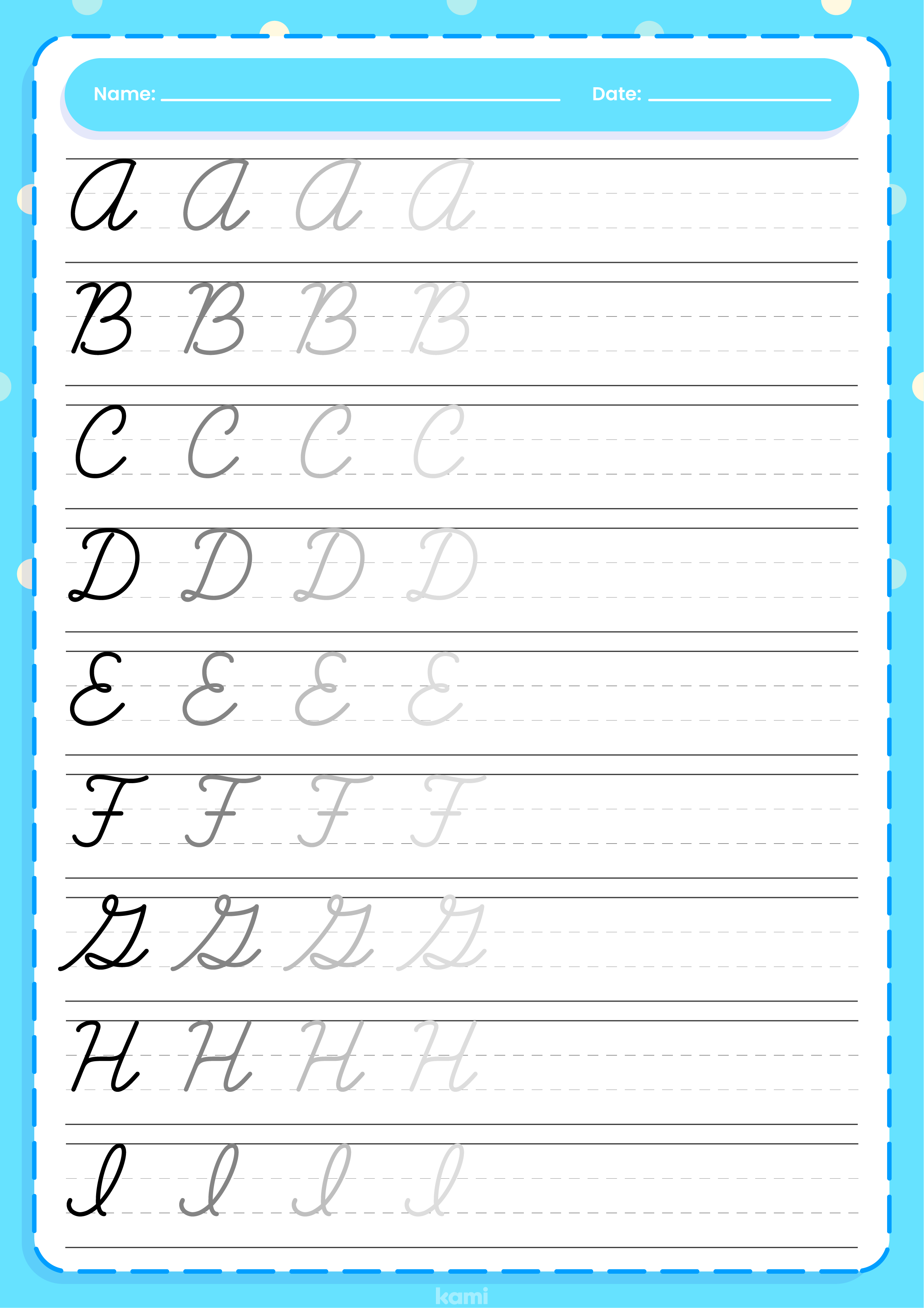 Cursive Handwriting Worksheet | Uppercase for Teachers | Perfect for ...