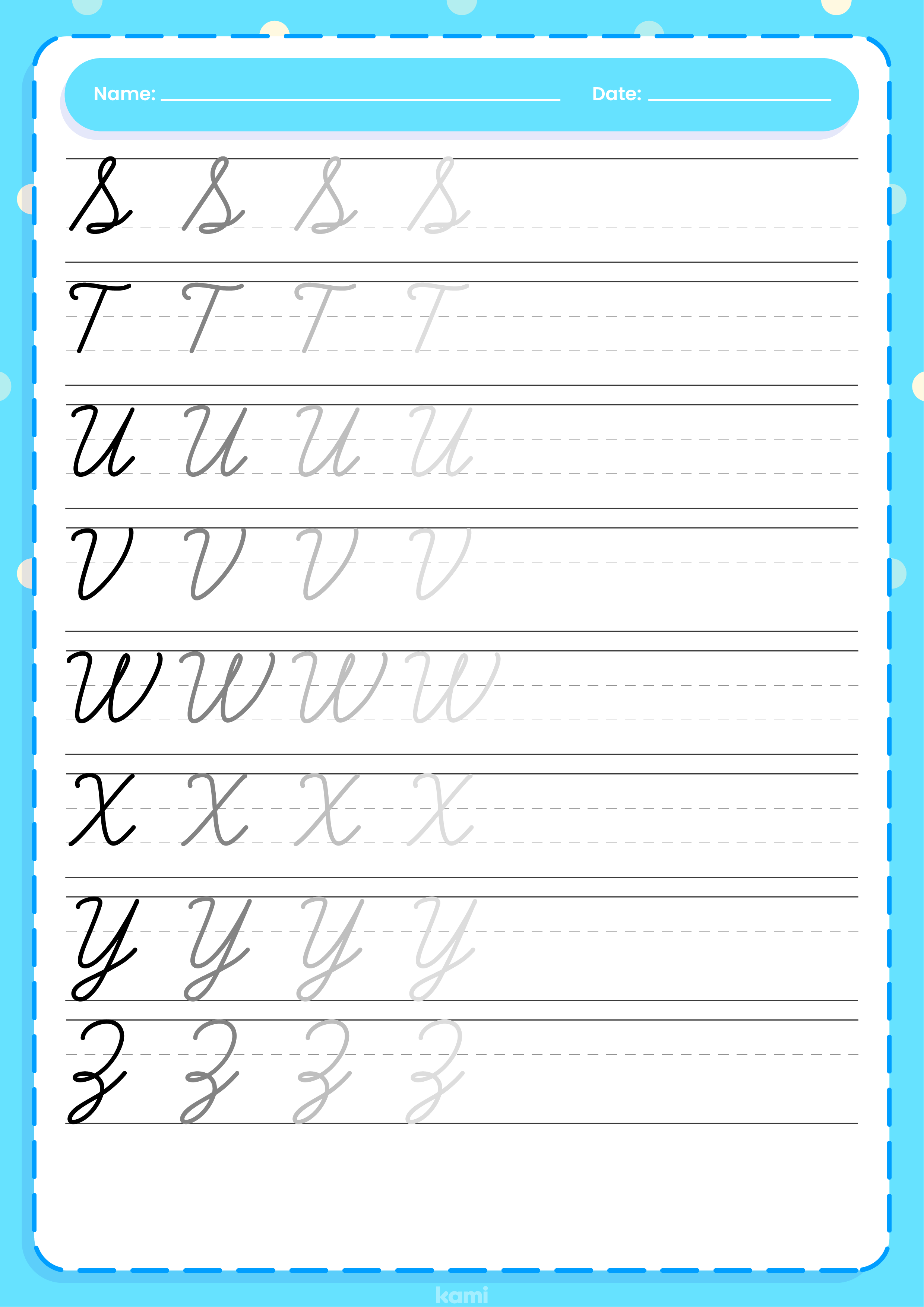 Cursive Handwriting Worksheet for Teachers, Perfect for grades 1st, 2nd,  3rd, 4th, 5th, 6th, K, Pre K, English Language Arts Classroom Resources