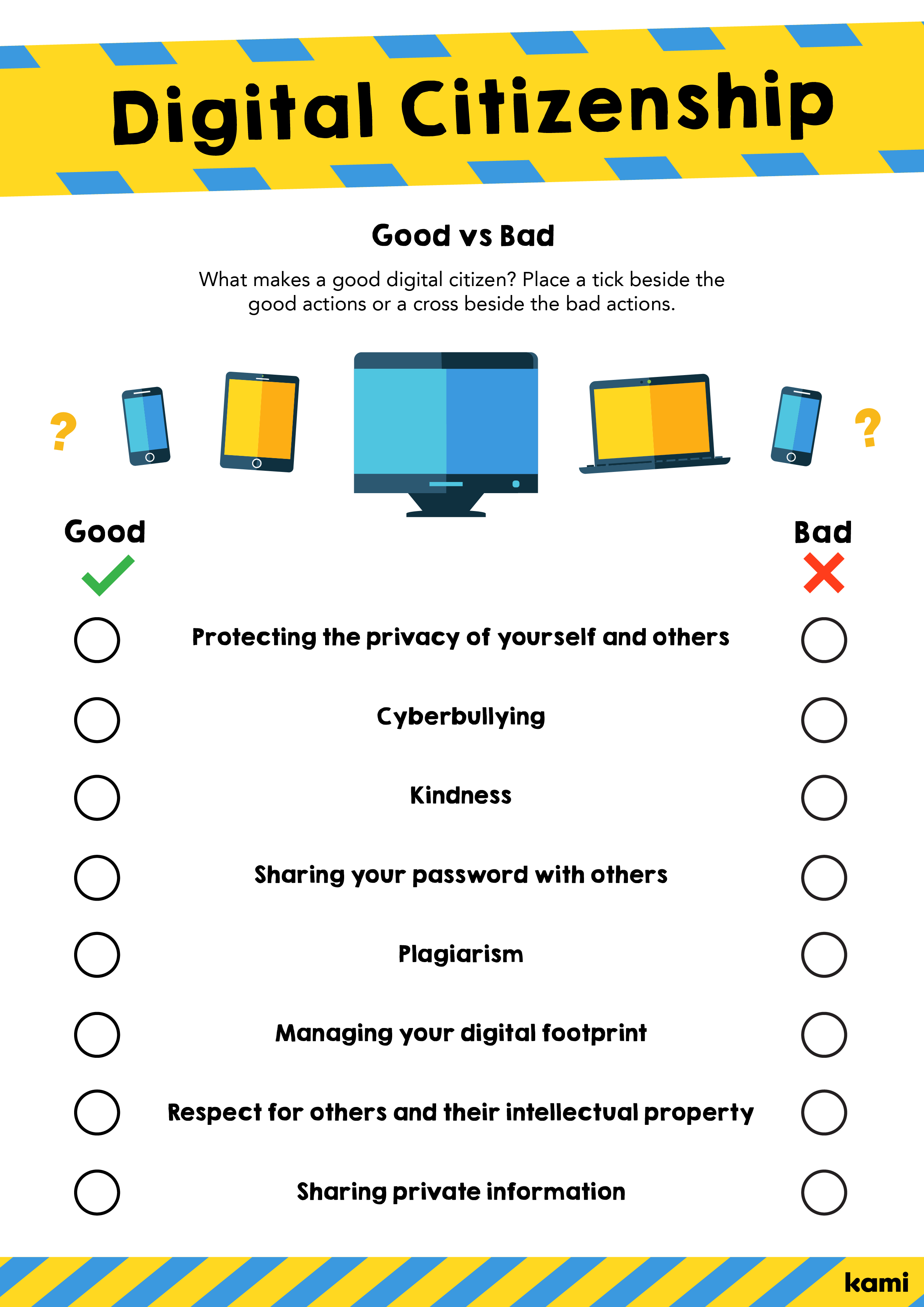 Digital Citizenship Week Good vs Bad for Teachers Perfect for grades