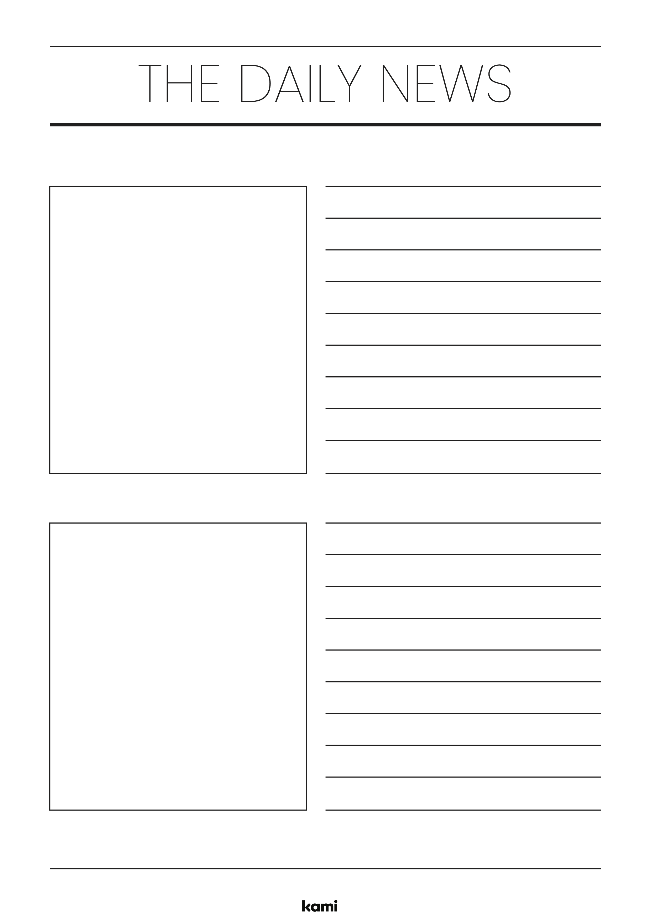 Newspaper Template Two Column For Teachers Perfect For Grades 10th 11th 12th 6th 7th 8th 9th English Language Arts Classroom Resources Kami Library