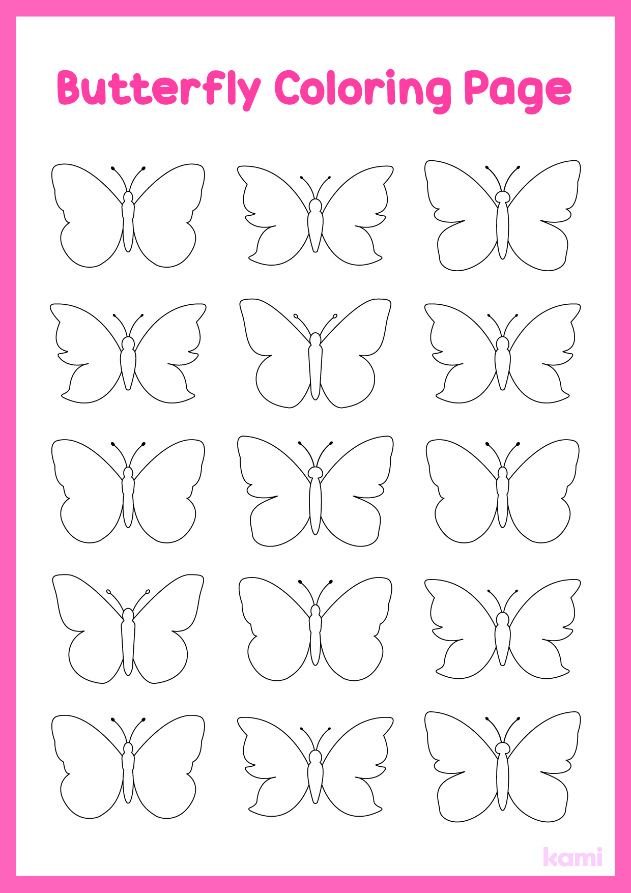 butterfly outline coloring page