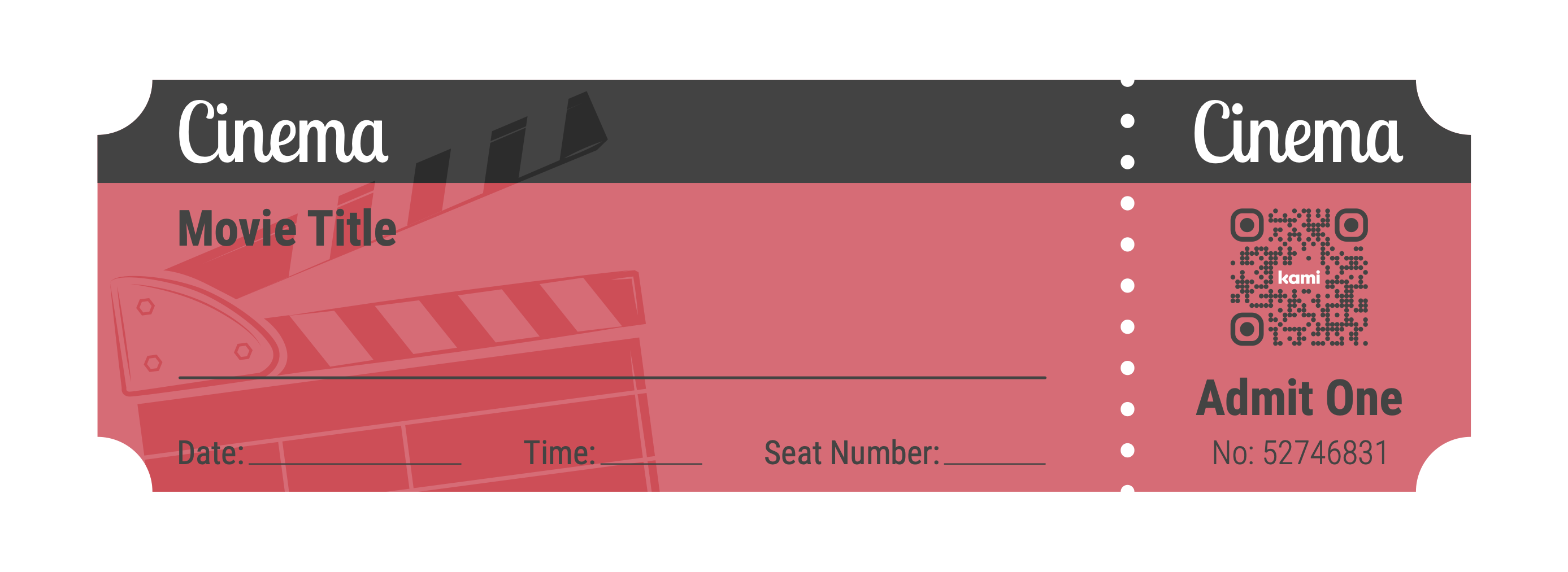 editable movie ticket template