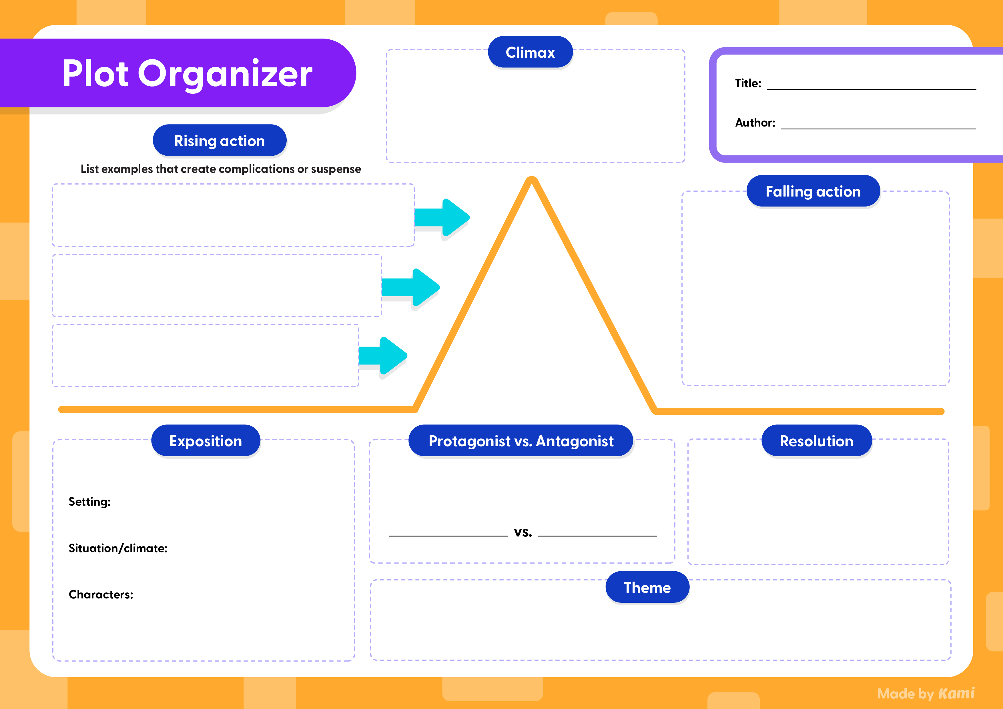 plot diagram graphic organizer printable