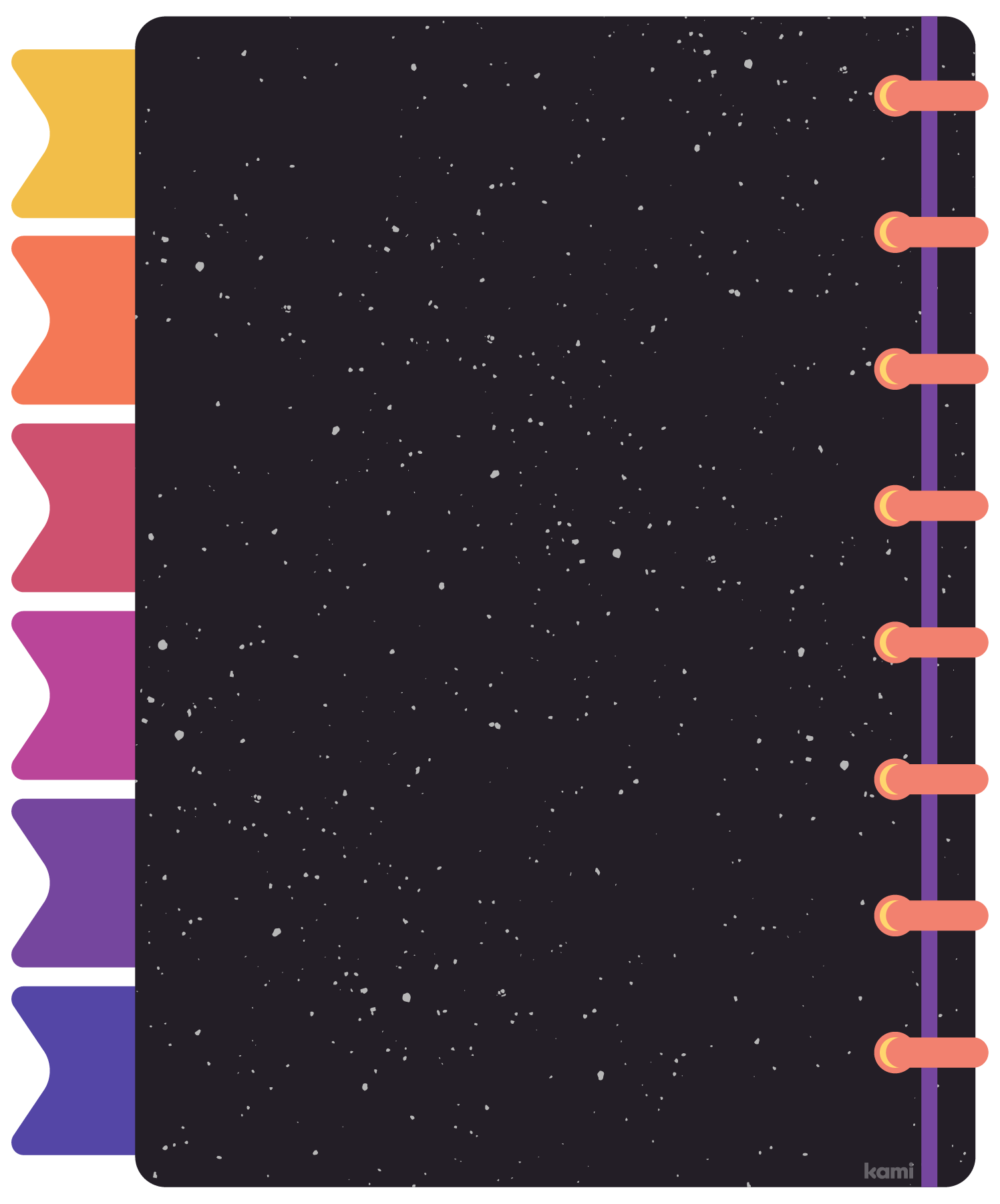 A digital notebook for students with a space lined design.