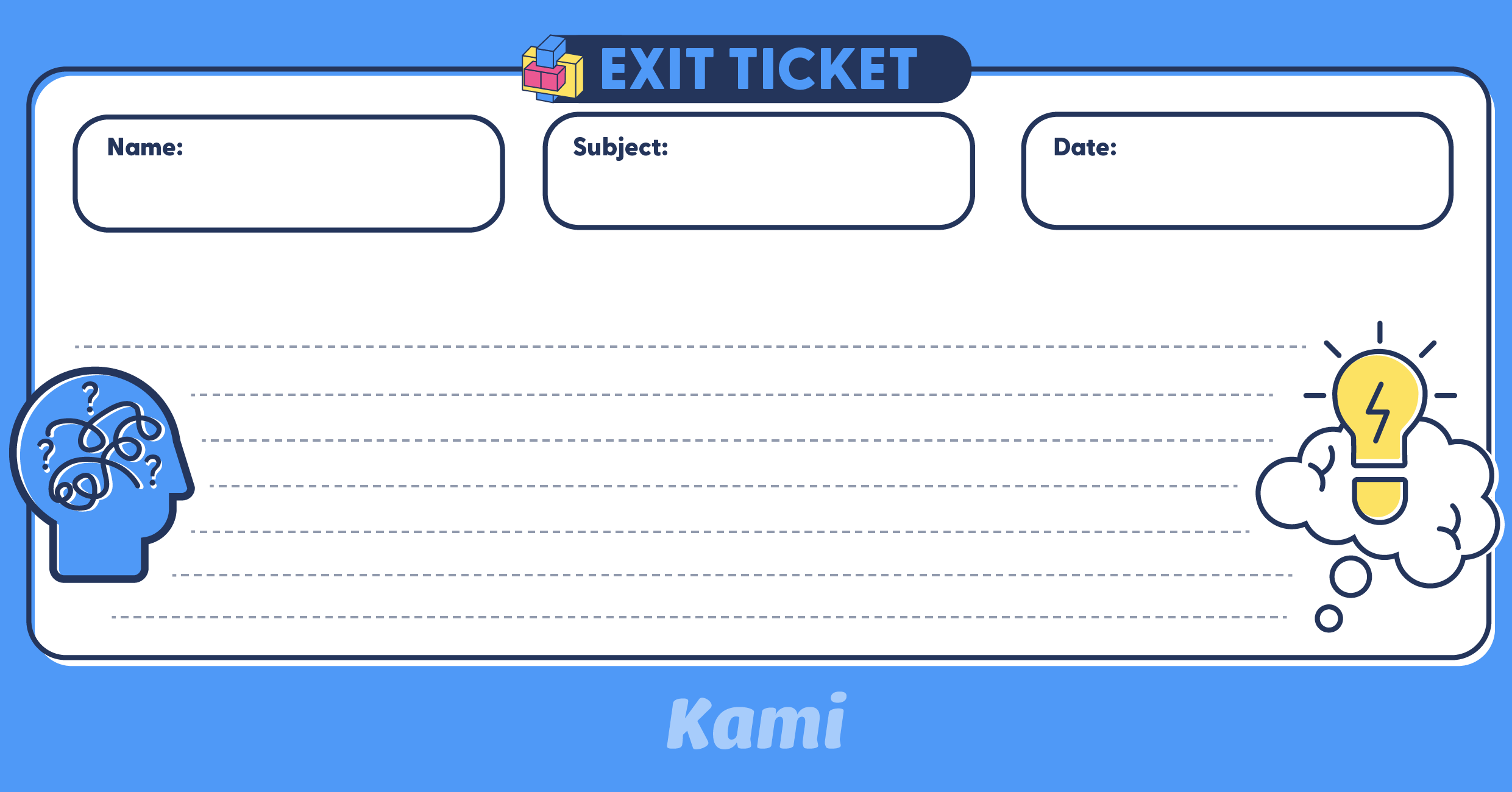 Exit Ticket Single Blank Thoughts Ideas For Teachers Perfect For 