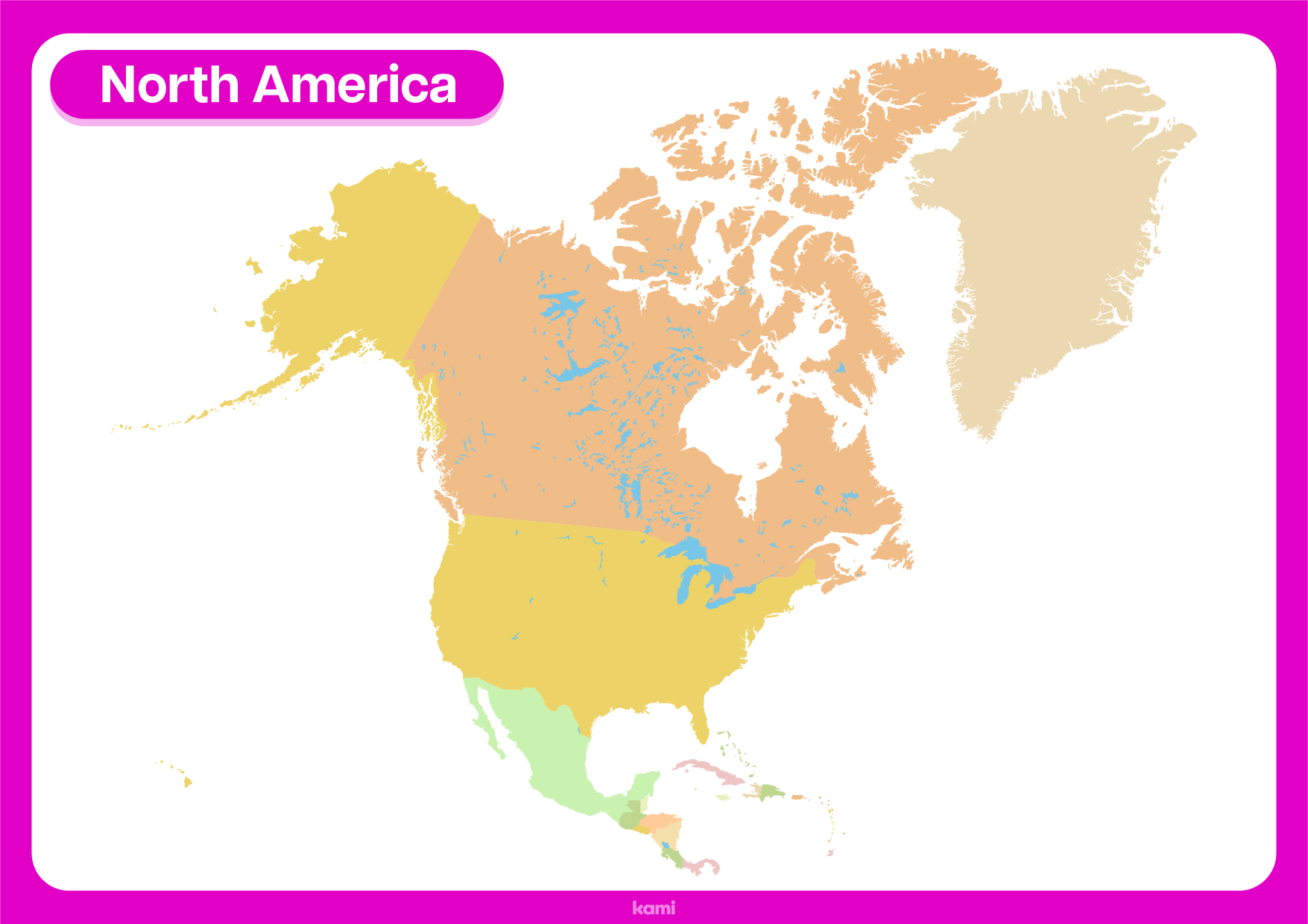 map of north america countries blank