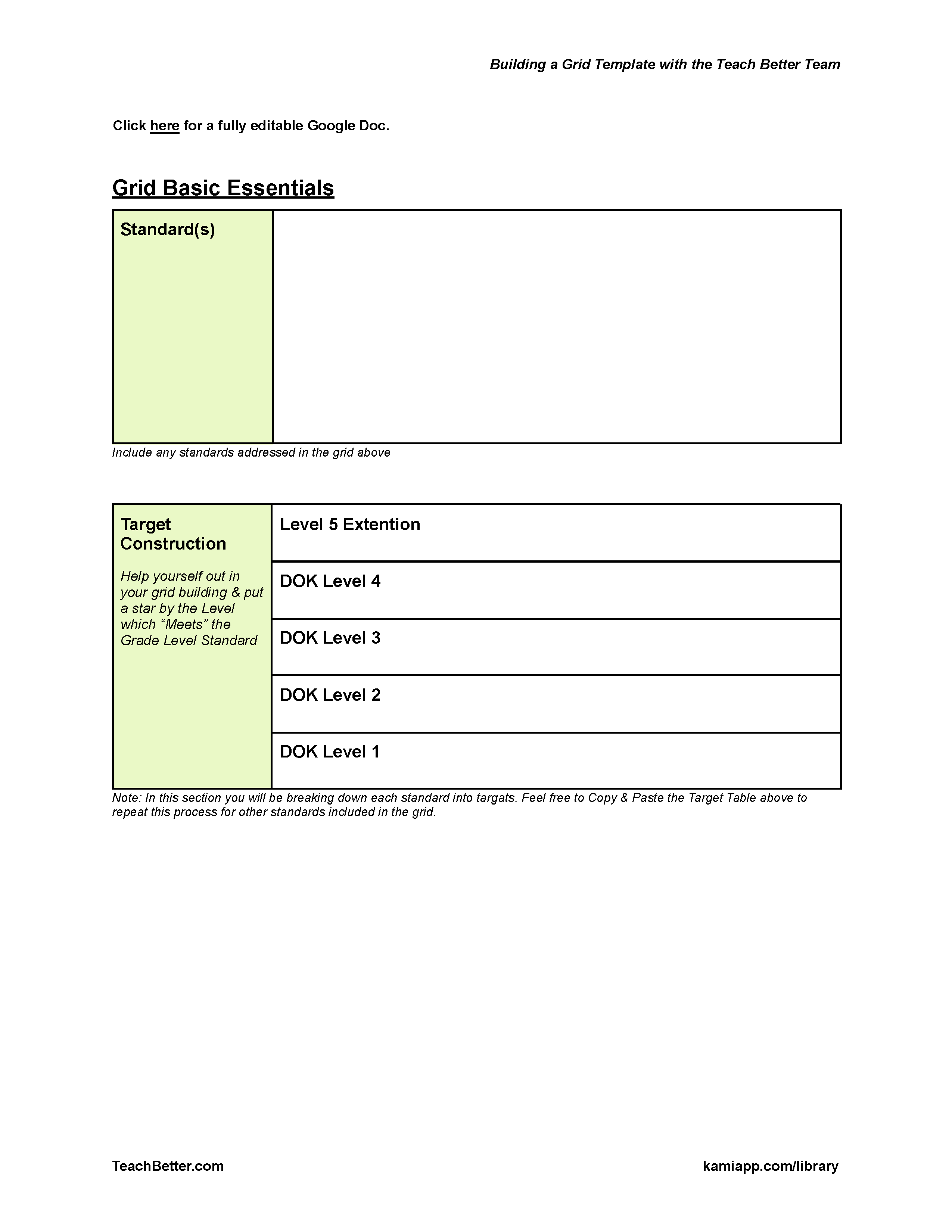 A template for building a grid with a 3 page layout.