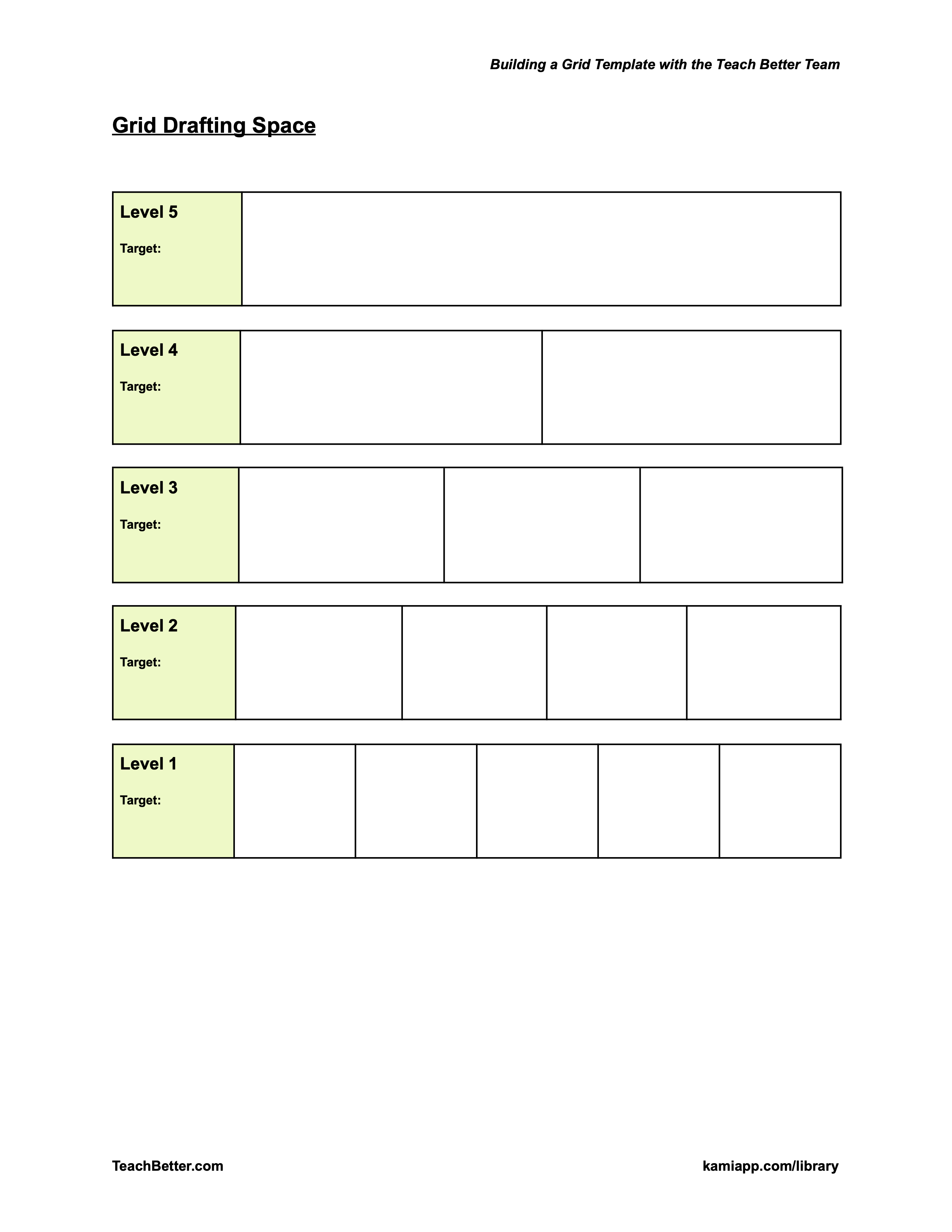 A template for building a grid with a three page layout.