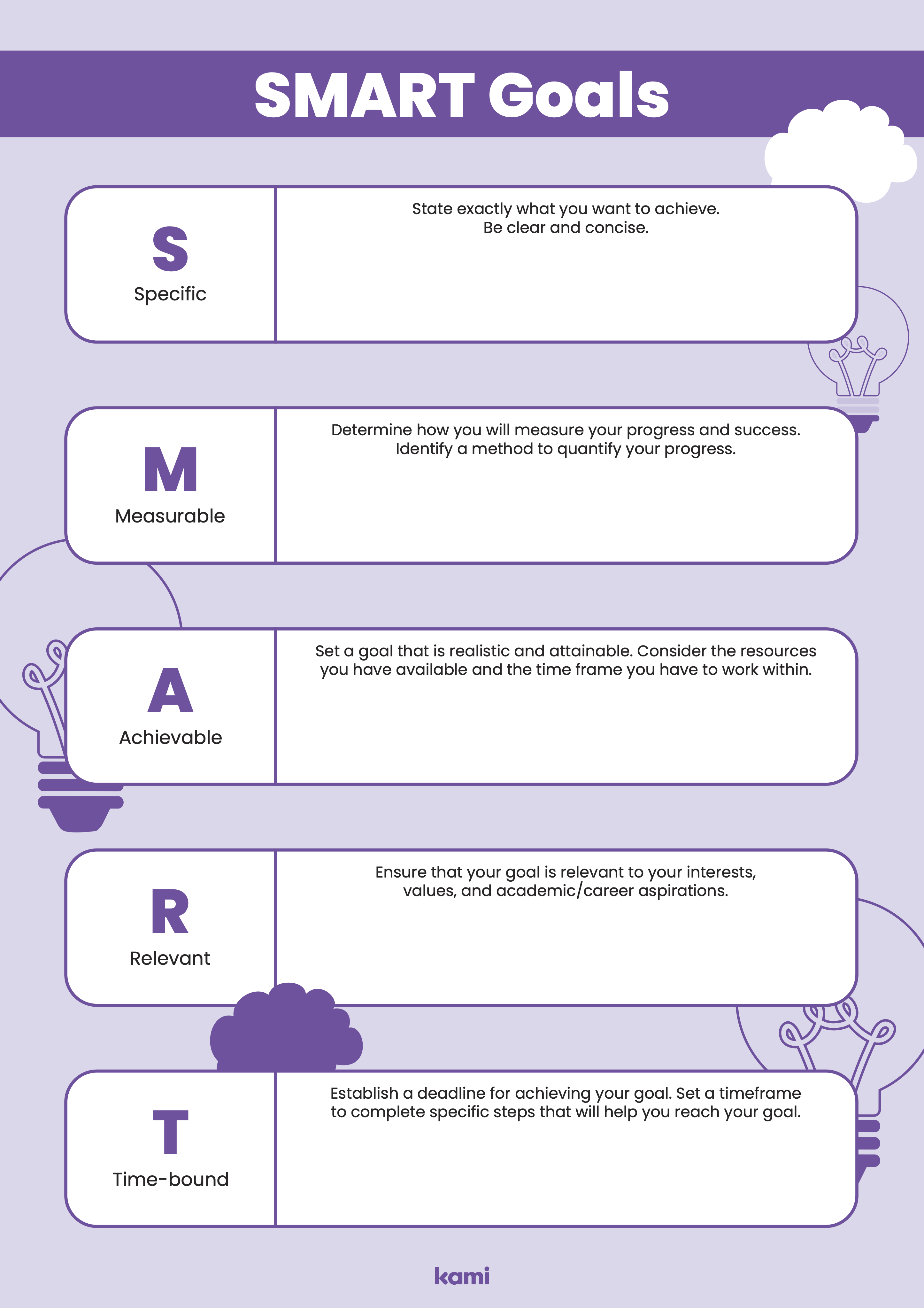 Smart Goals Purple For Teachers Perfect For Grades 10th 11th 12th 5th 6th 7th 8th 5572