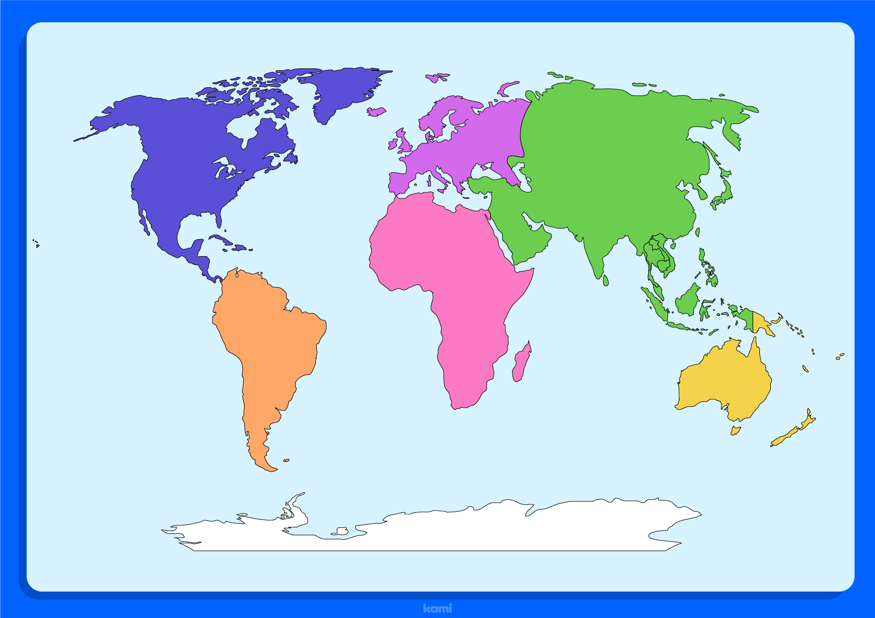 World Map Continents Blank Printable