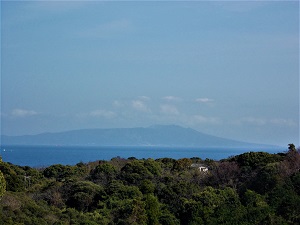 遠くに見える大島