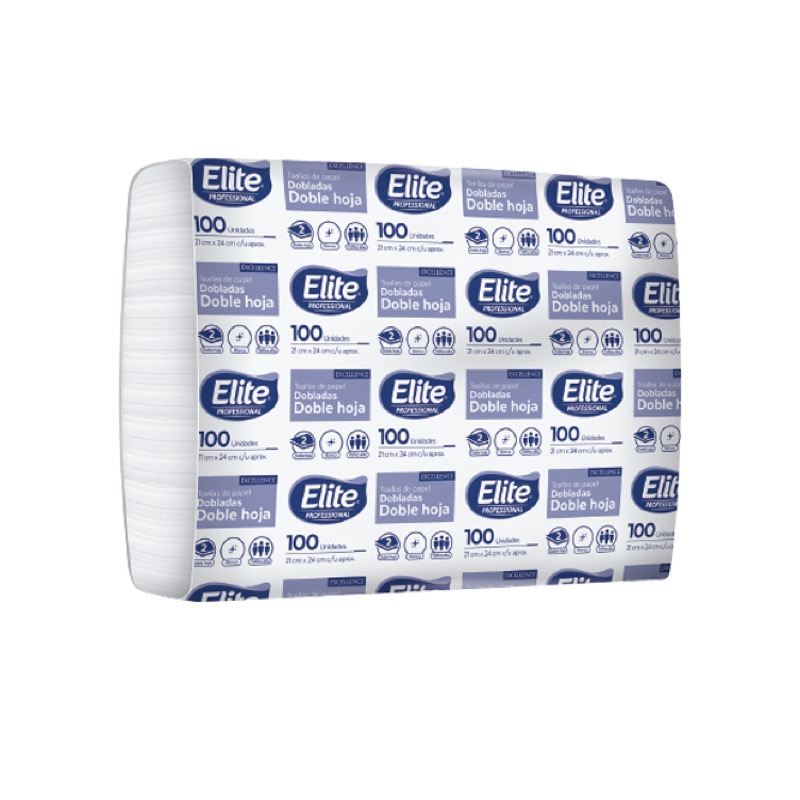 Toalla Interdoblada Elite® Blanca H/D 21x24 Cms. 20x100