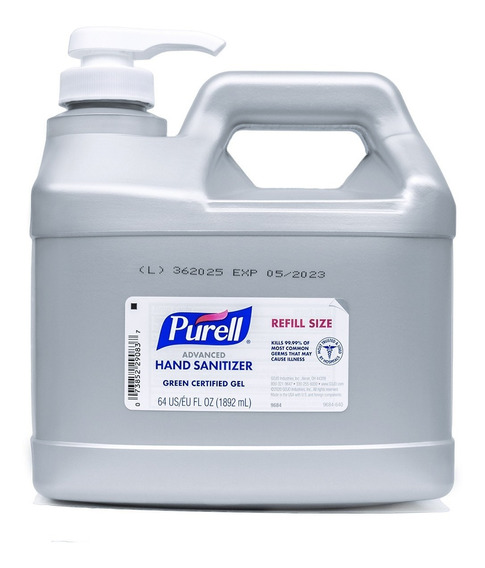 PURELL ADV GEL SLVR 4/0.5GAL - Purell® Advanced Gel Alcohólico Antiséptico para manos 1.8 L 9684-04