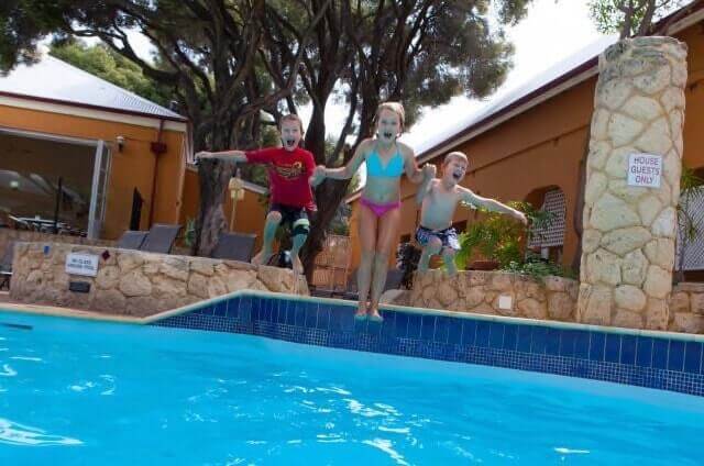 jump to the pool and enjoy the luxury Rottnest Island Hotel