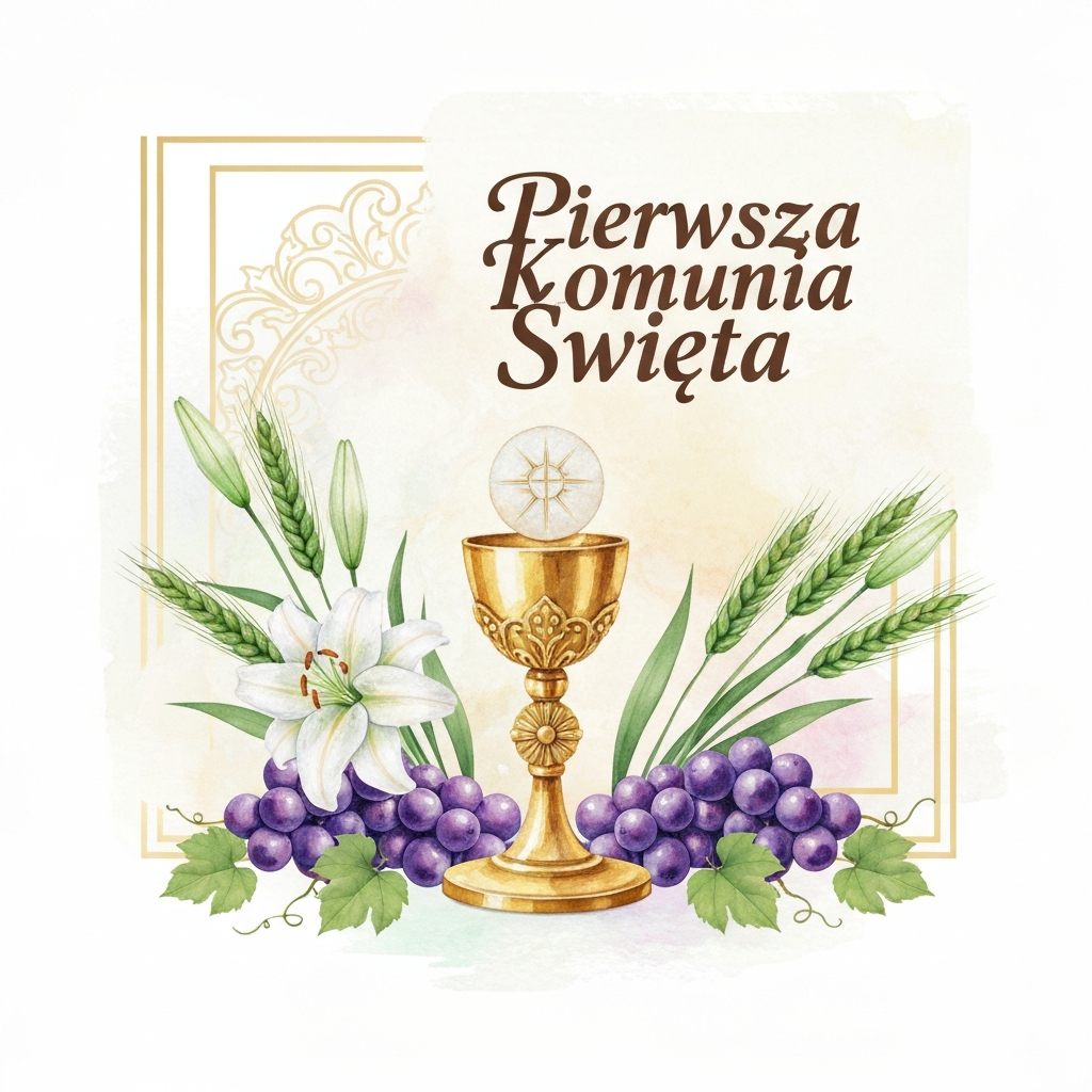 Pierwsza Komunia Święta - Elegancka Kartka