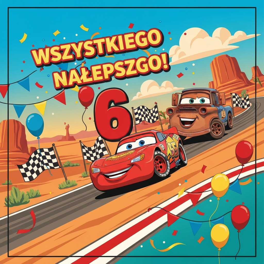 Wyścigowe Szóste Urodziny z Zygzakiem i Materem