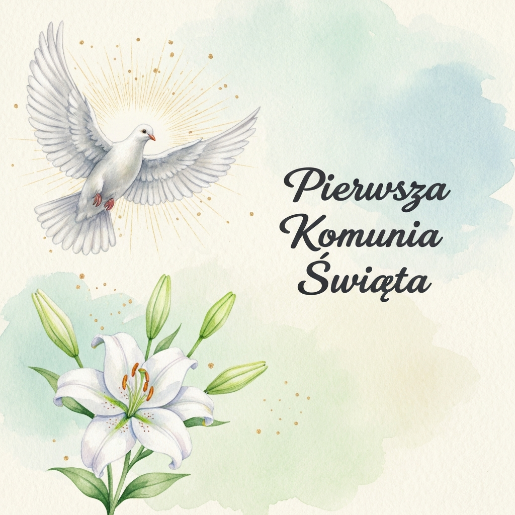 Elegancka Kartka na Komunię Świętą