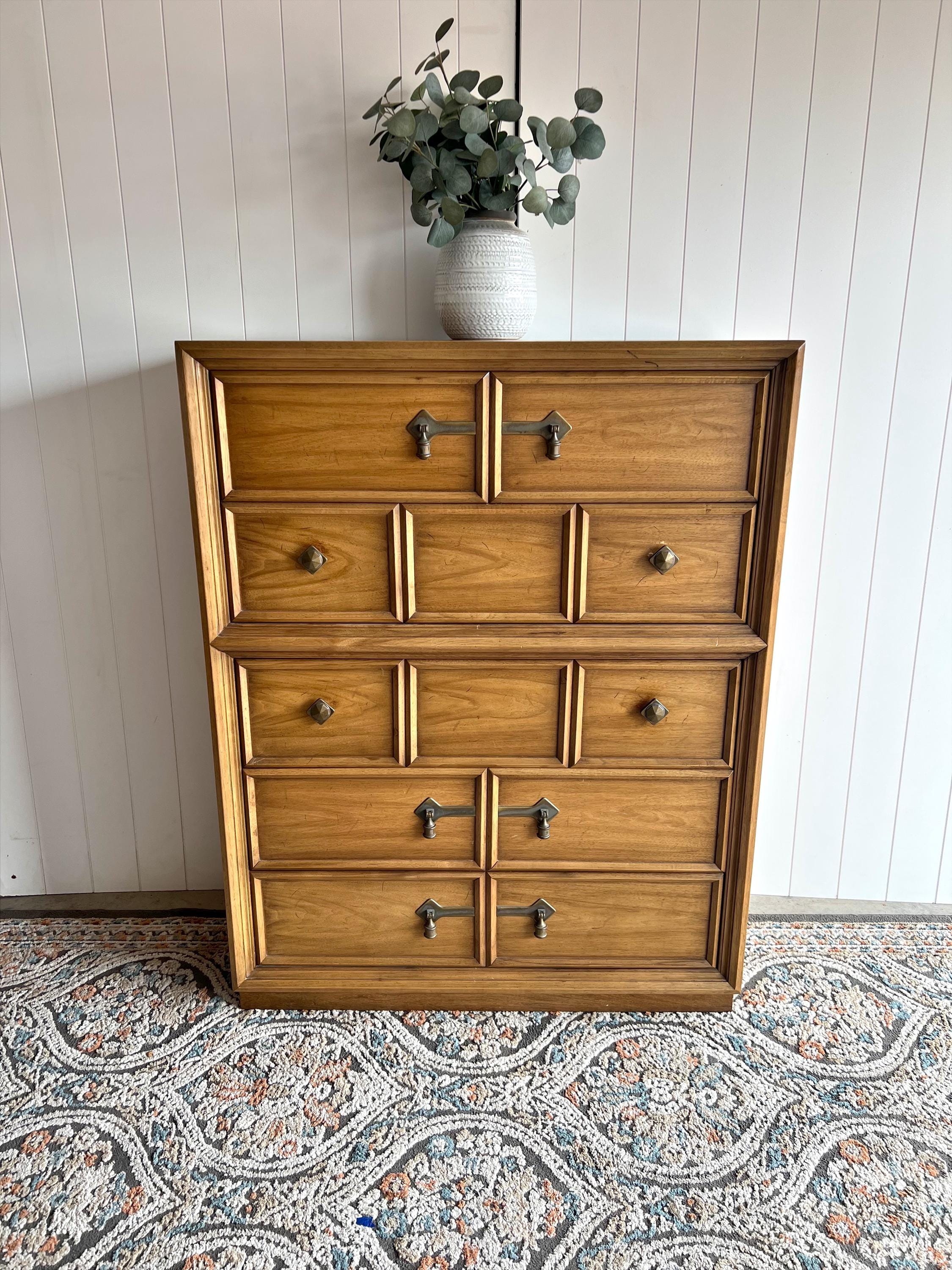 Antique Wood Dresser | Chest of Drawers | Nursery Cabinet Storage