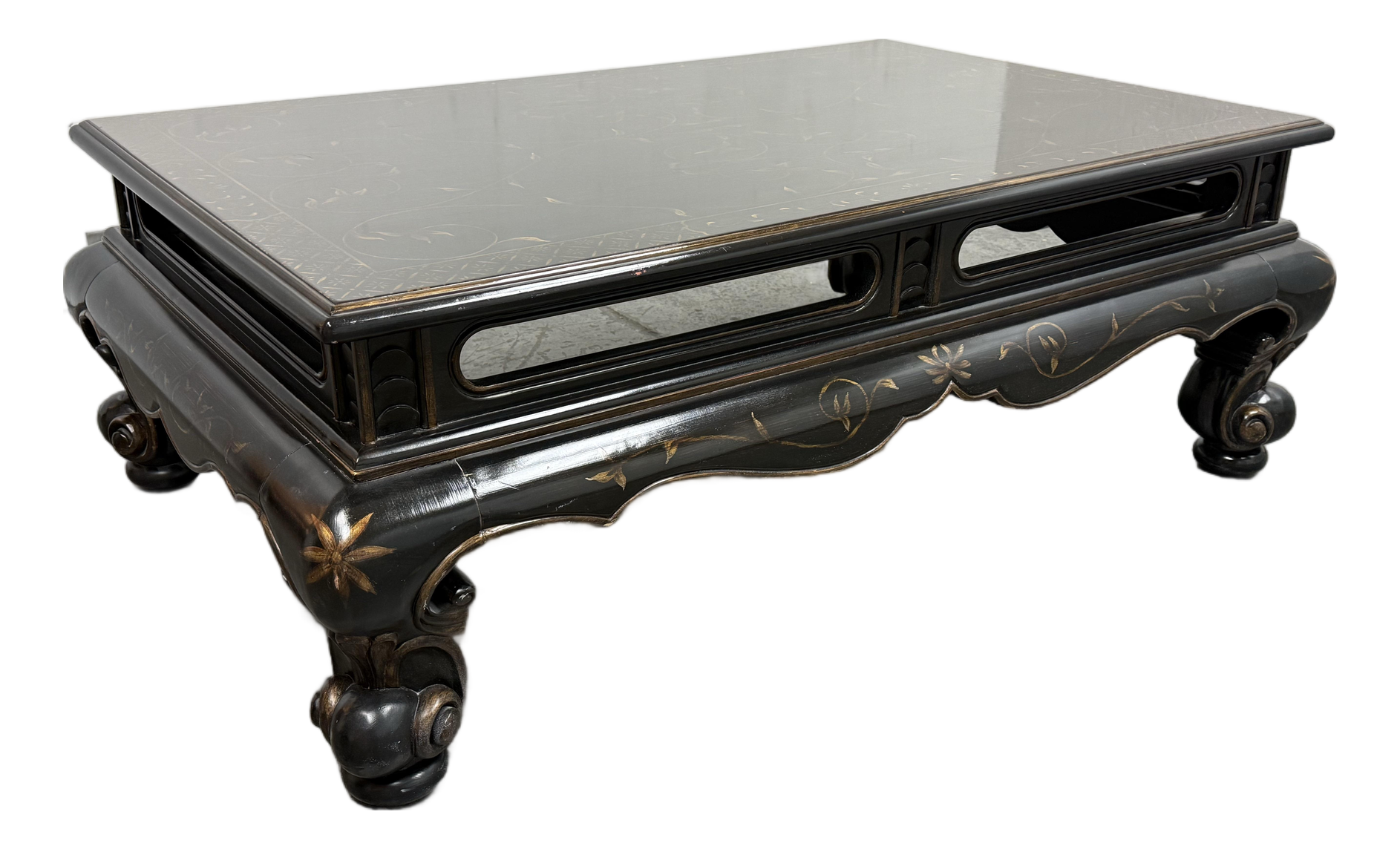 Drexel Heritage Et Cetera Chinoiserie Black Lacquer Cocktail Table