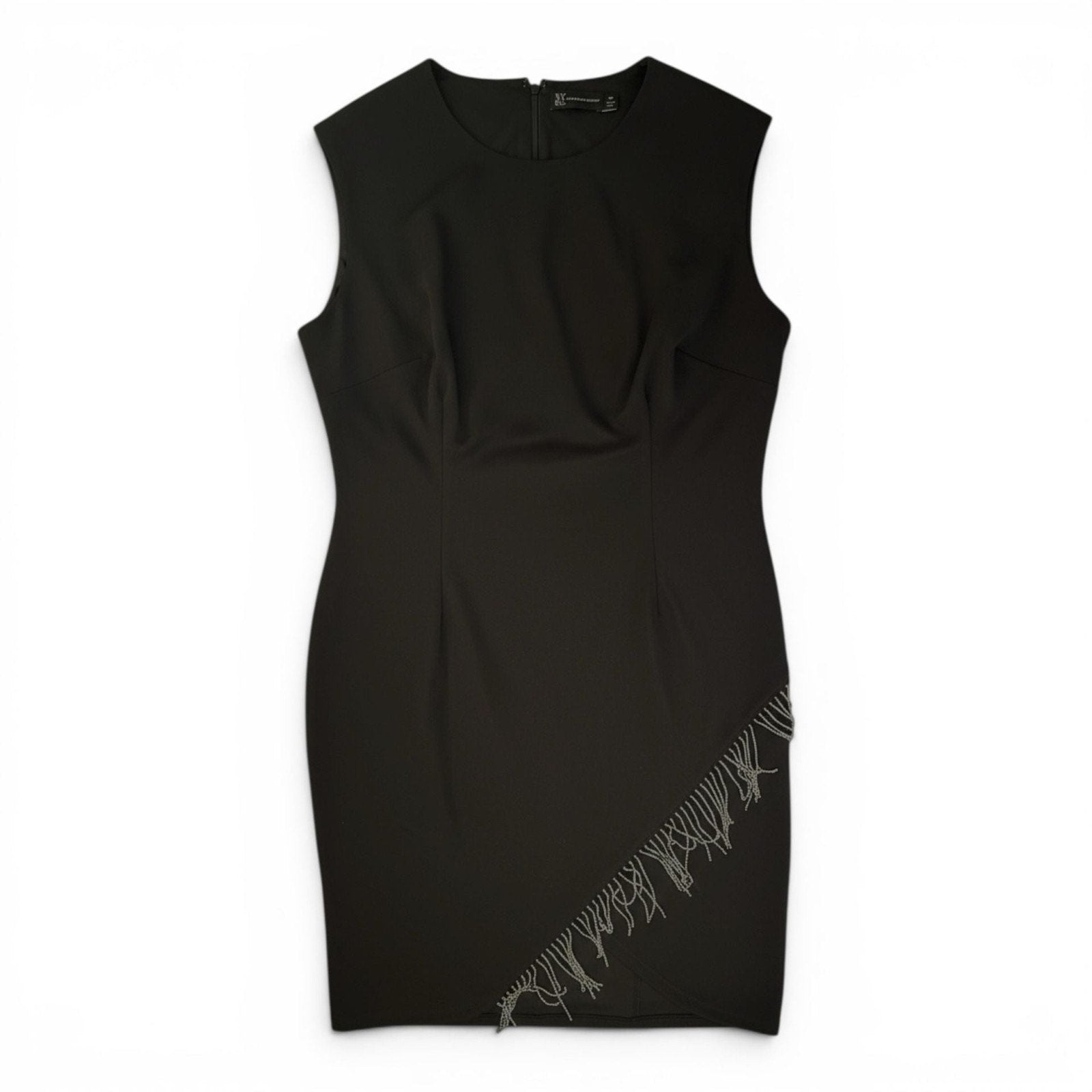 New York & Company Black Sleeveless Chain Fringe Hem Sheath Dress Size 3X - $55 | Kashew